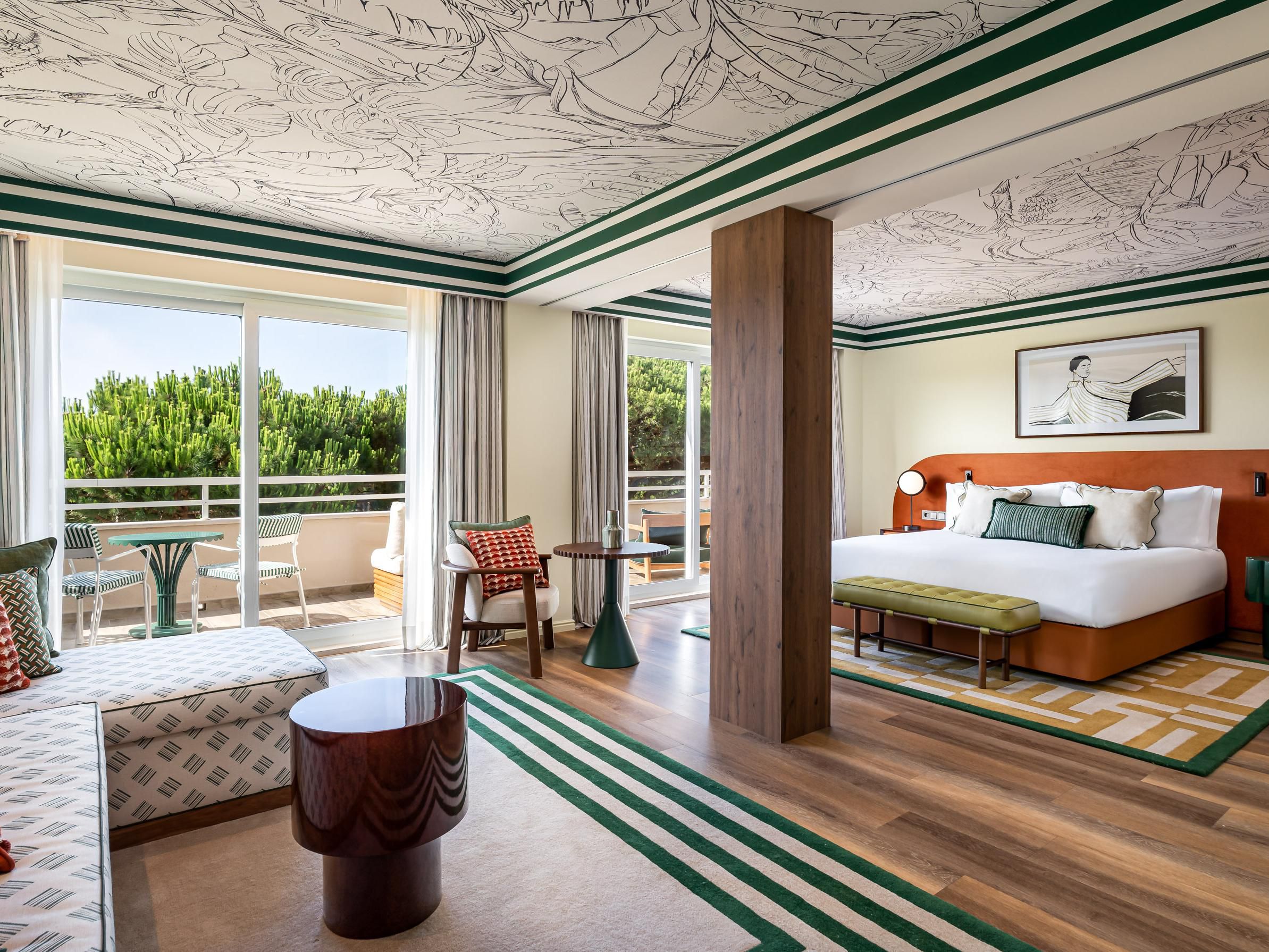 Spacious suite with living area and private terrace.