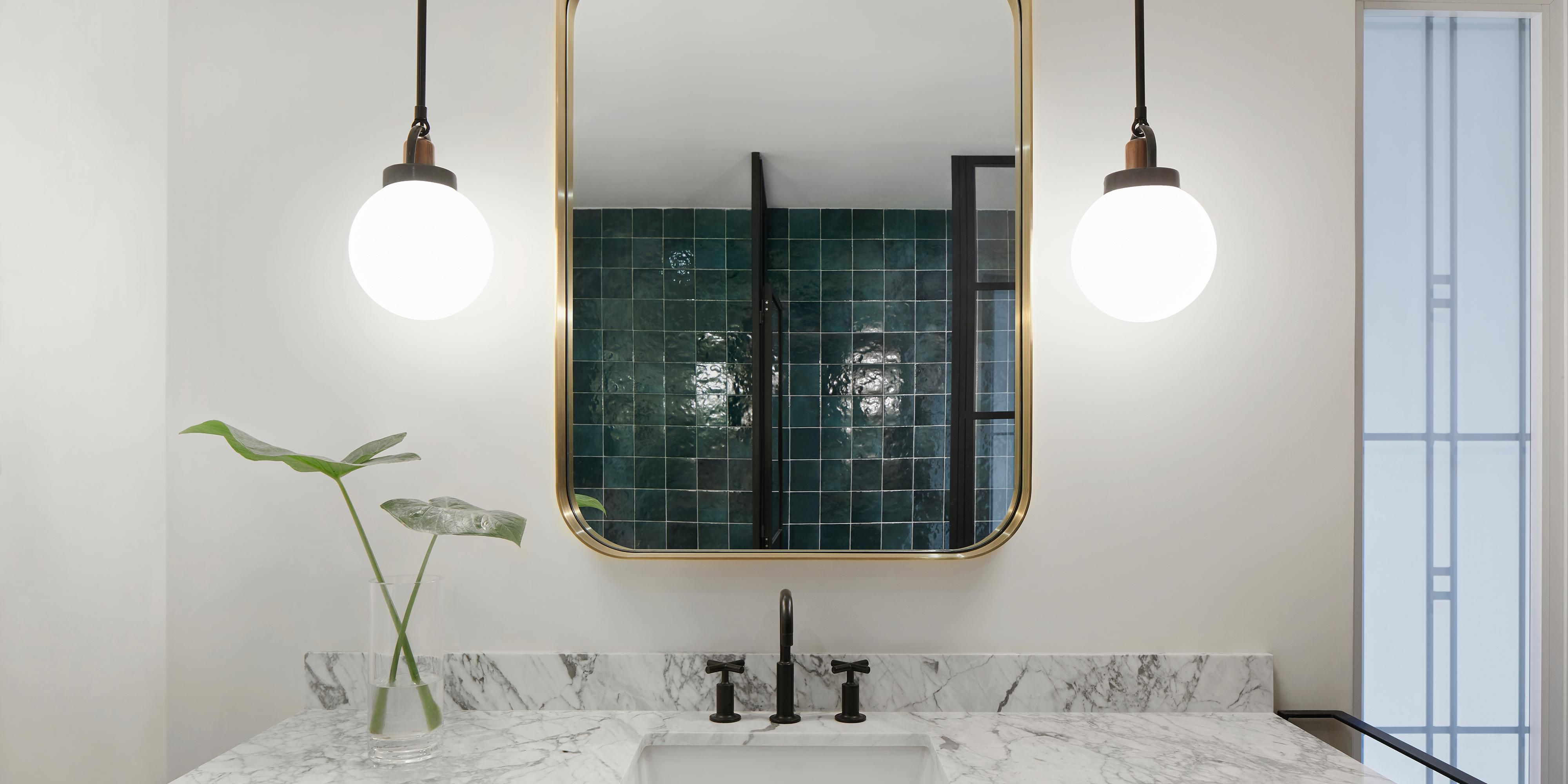 Our guest bathrooms have plenty of counter space to get ready.