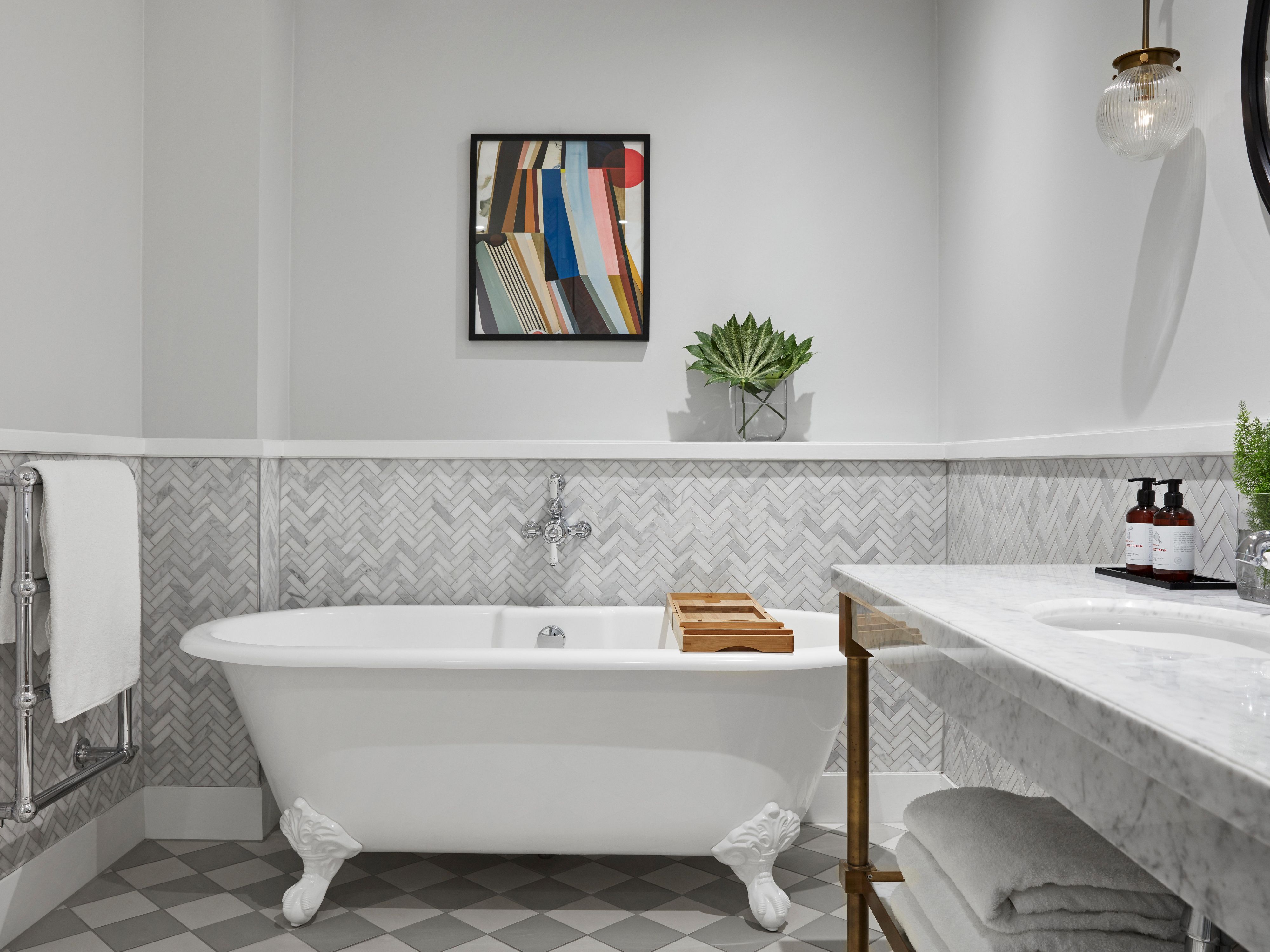 Bathroom with a claw-foot bathtub