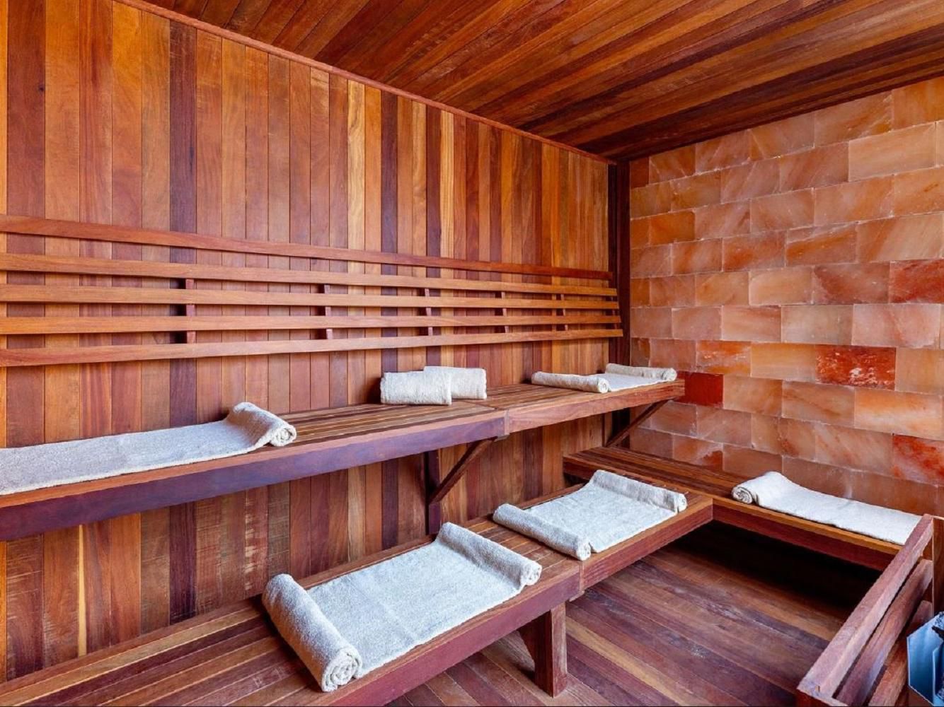 Himalayan rock sauna, wellness escape, pure luxury spa bliss.