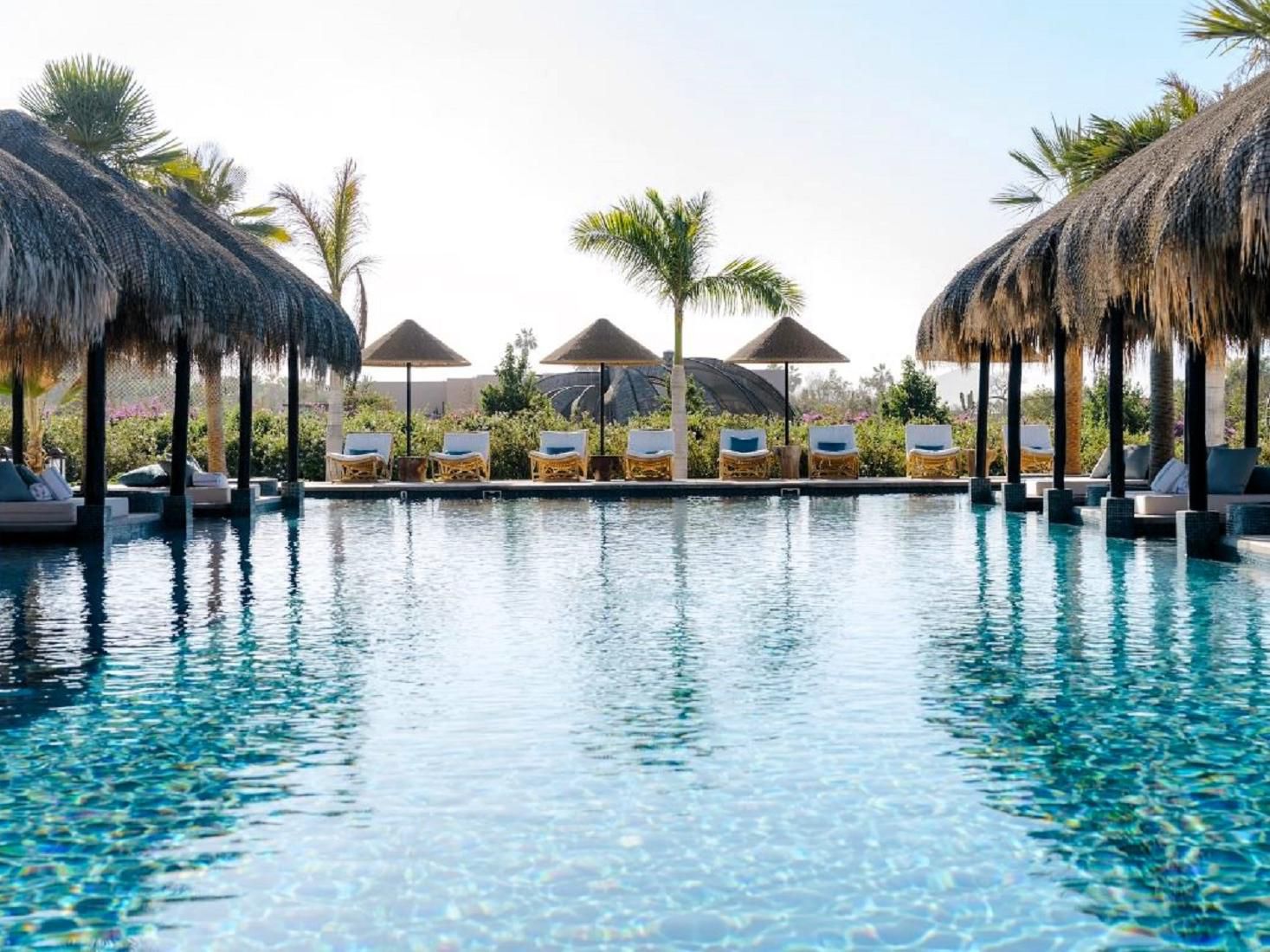 Enjoy a luxury cabana as you relax by our outdoor spa pool.