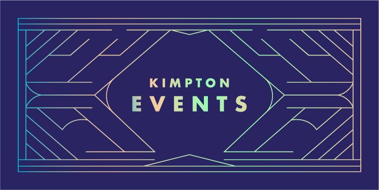 graphic of neon lines on a blue background kimpton events