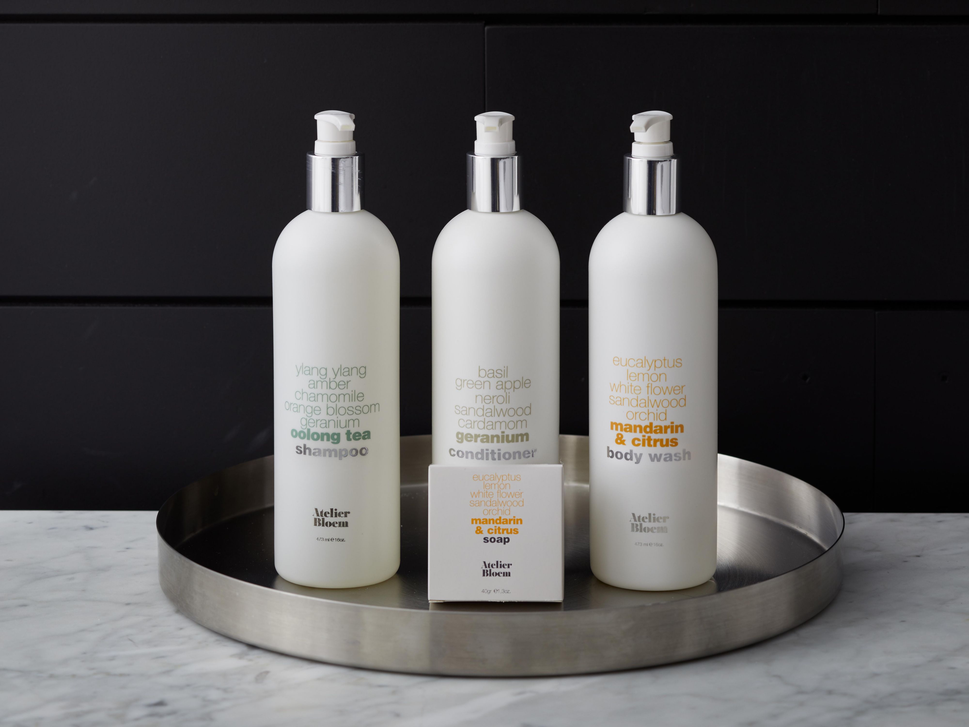 Enjoy luxury Bath Amenities by Atelier Bloem during your stay.