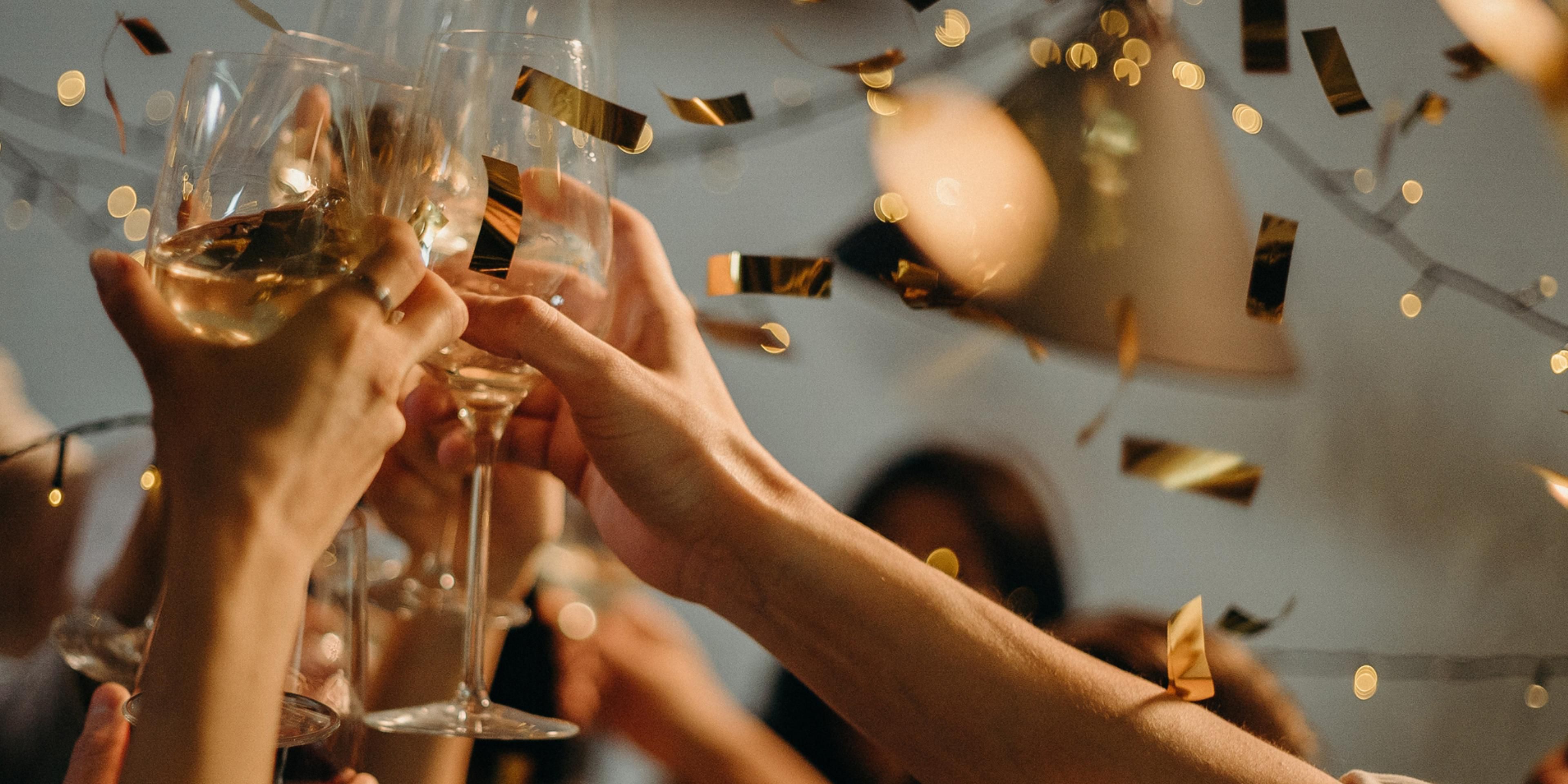 Weddings celebration - cheering glasses of Champagne