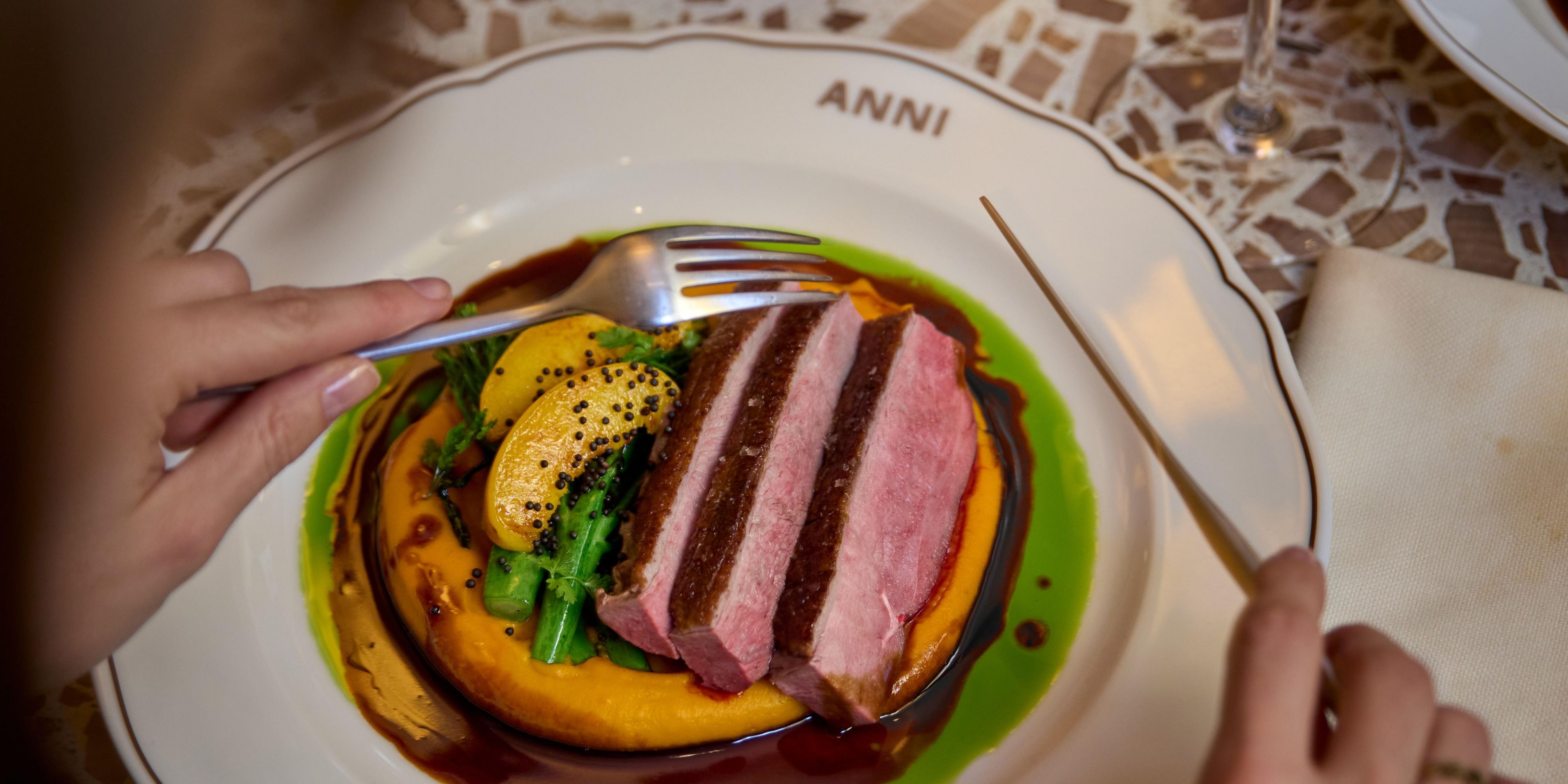 guest enjoying premium steak 