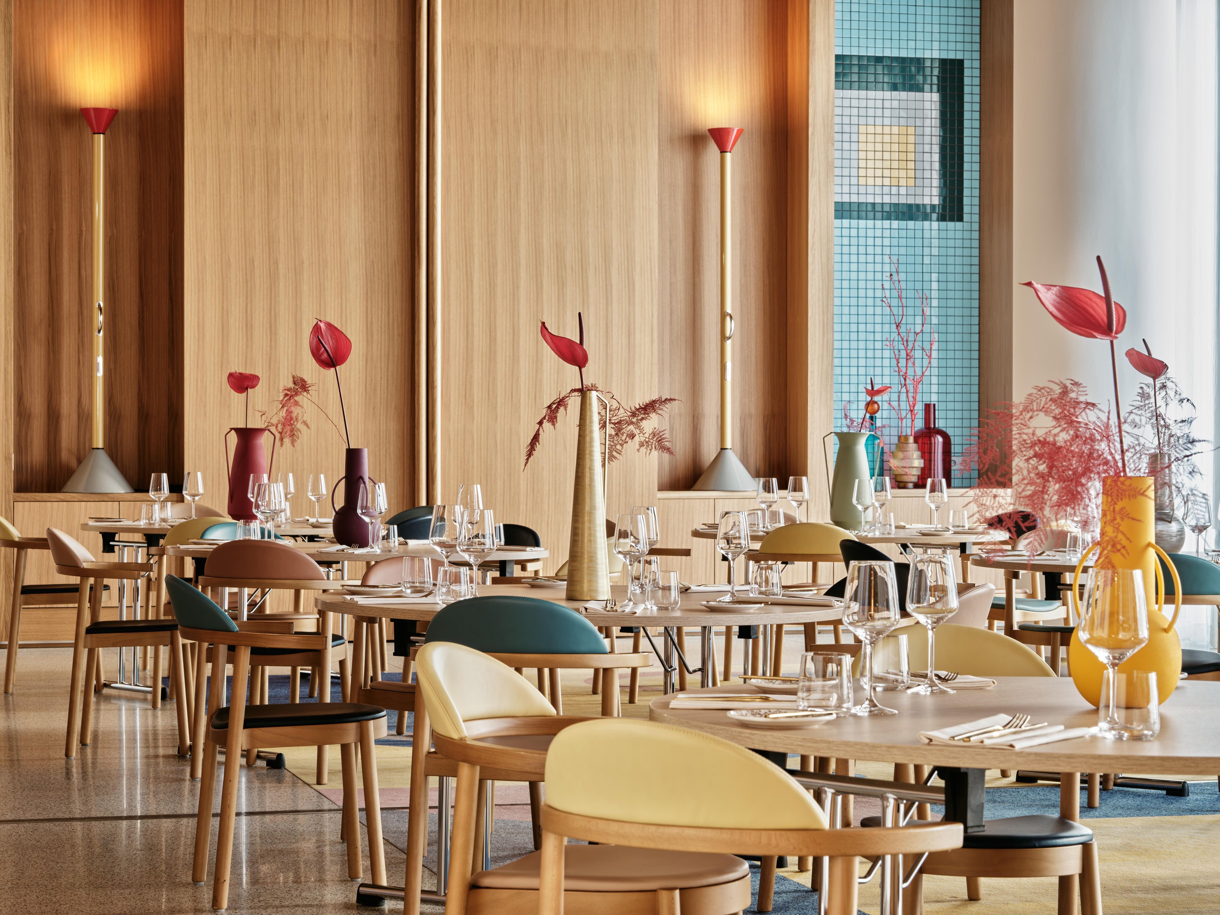 Host your meal with stylish banquet seating.