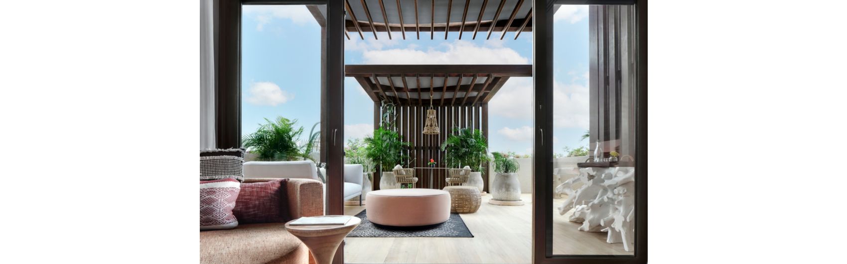 Large suite balcony with lush island surroundings 