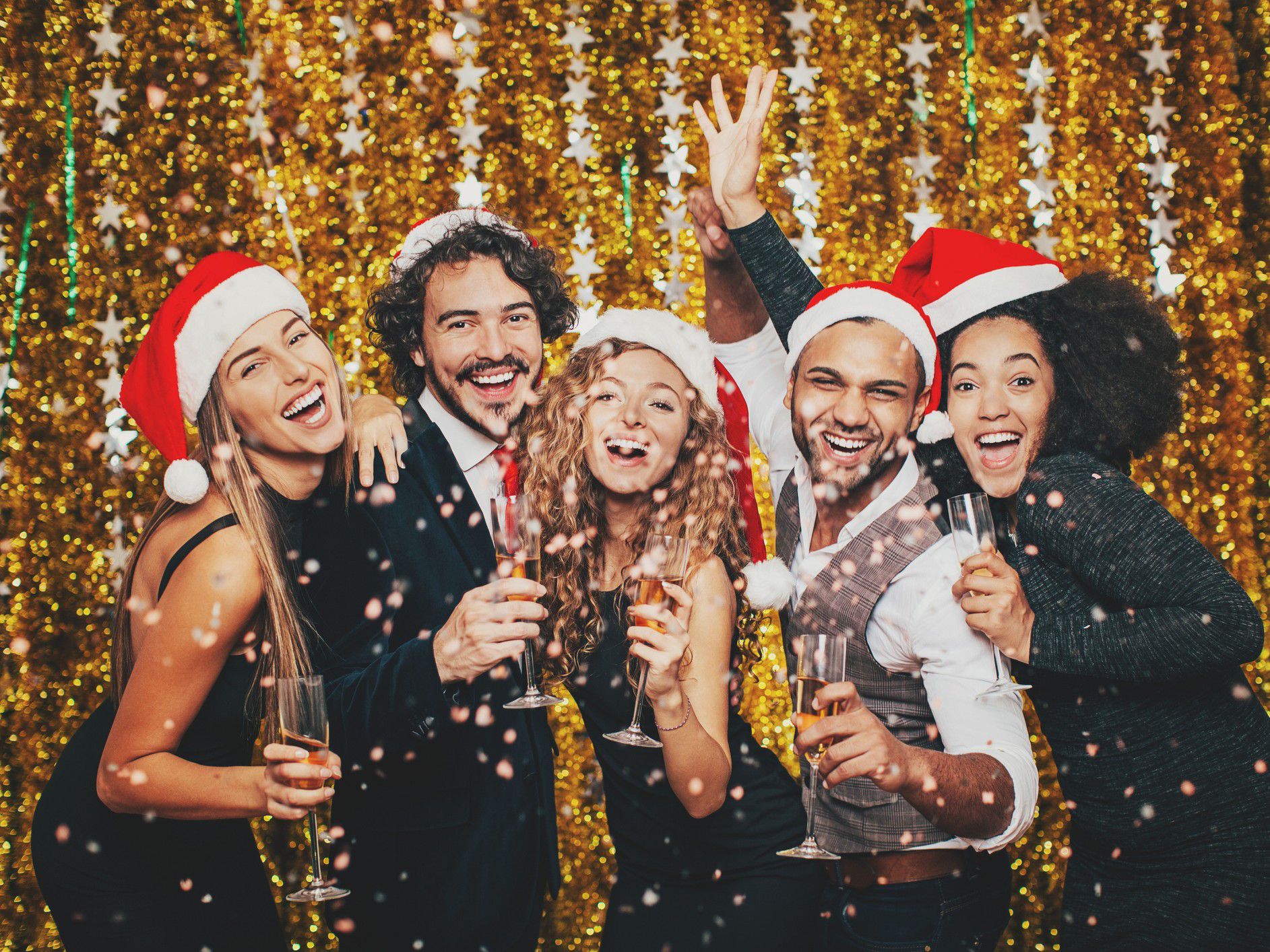 Friends celebrating the holidays