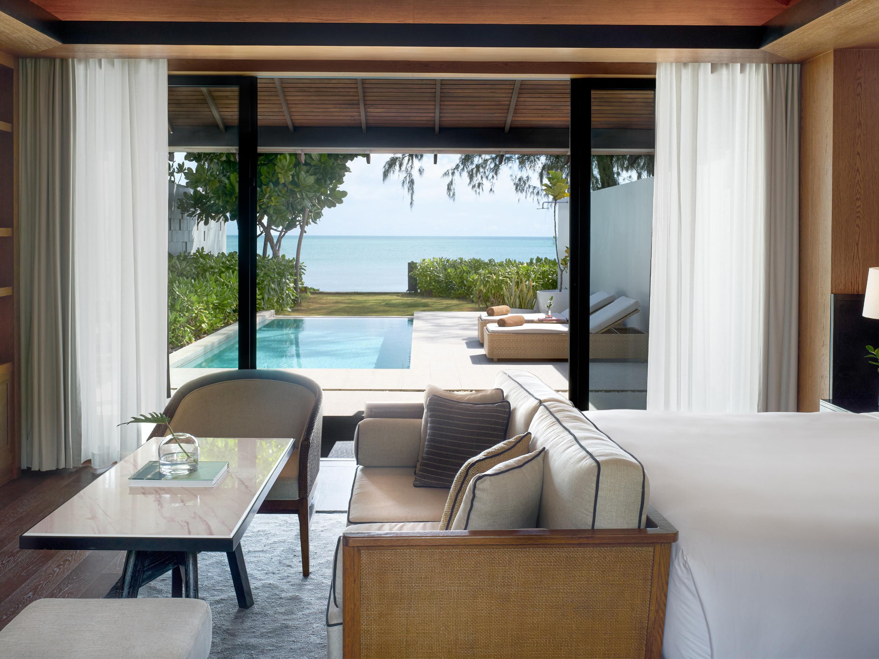 Ocean Front Pool Villa Bedroom with Private Pool and Ocean View