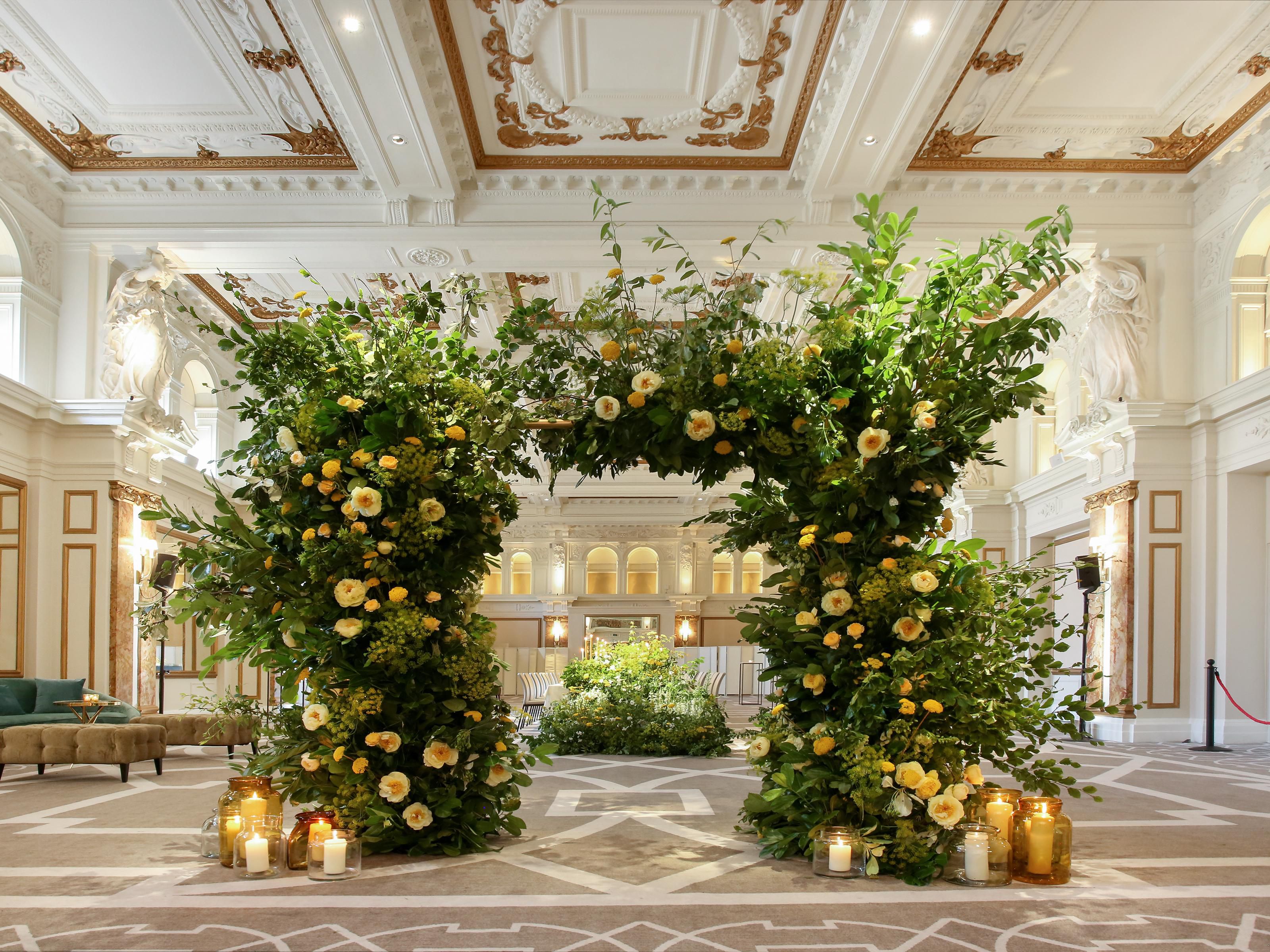 Flower archway ballroom