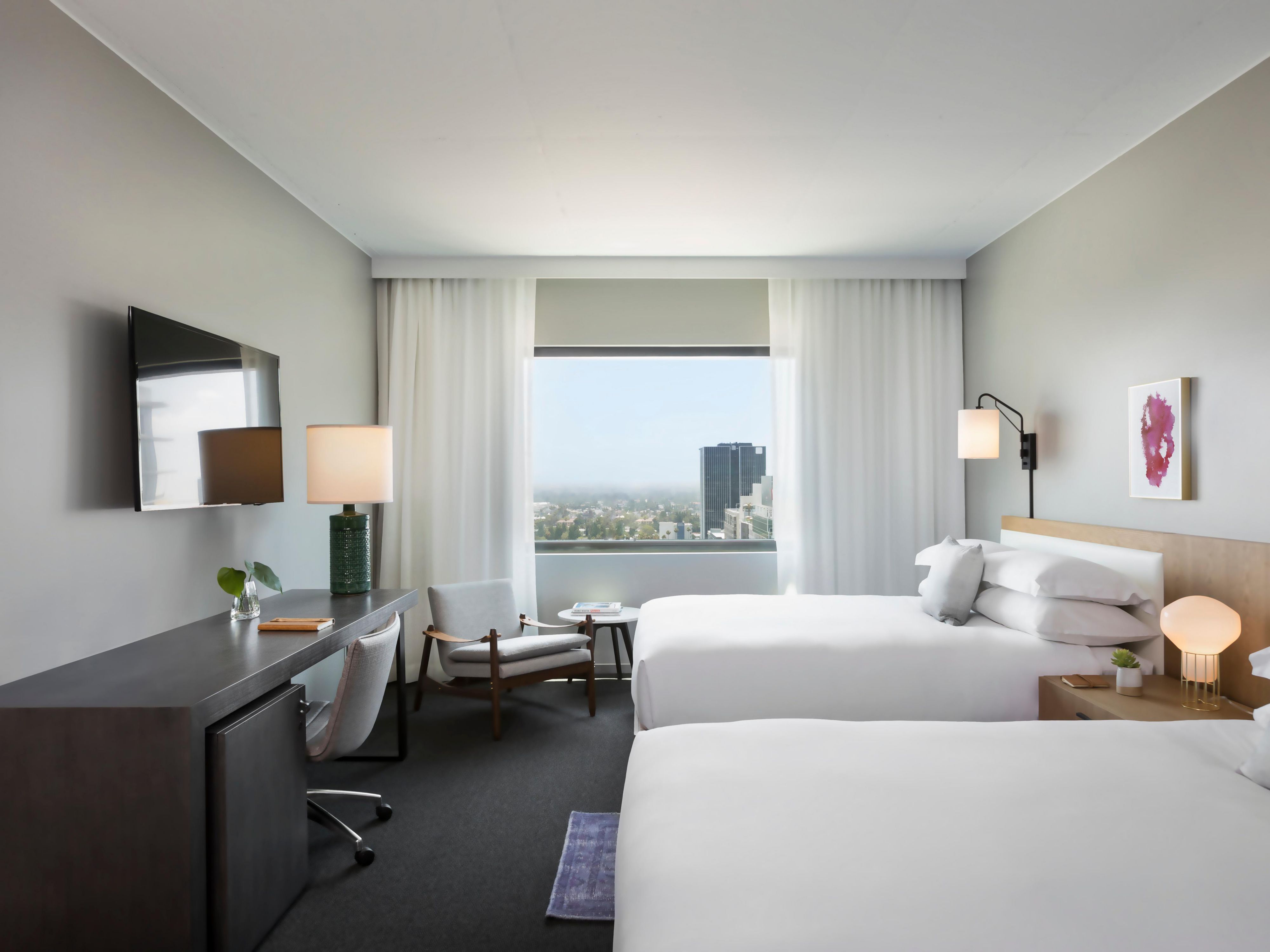 Views of the LA skyline from every room