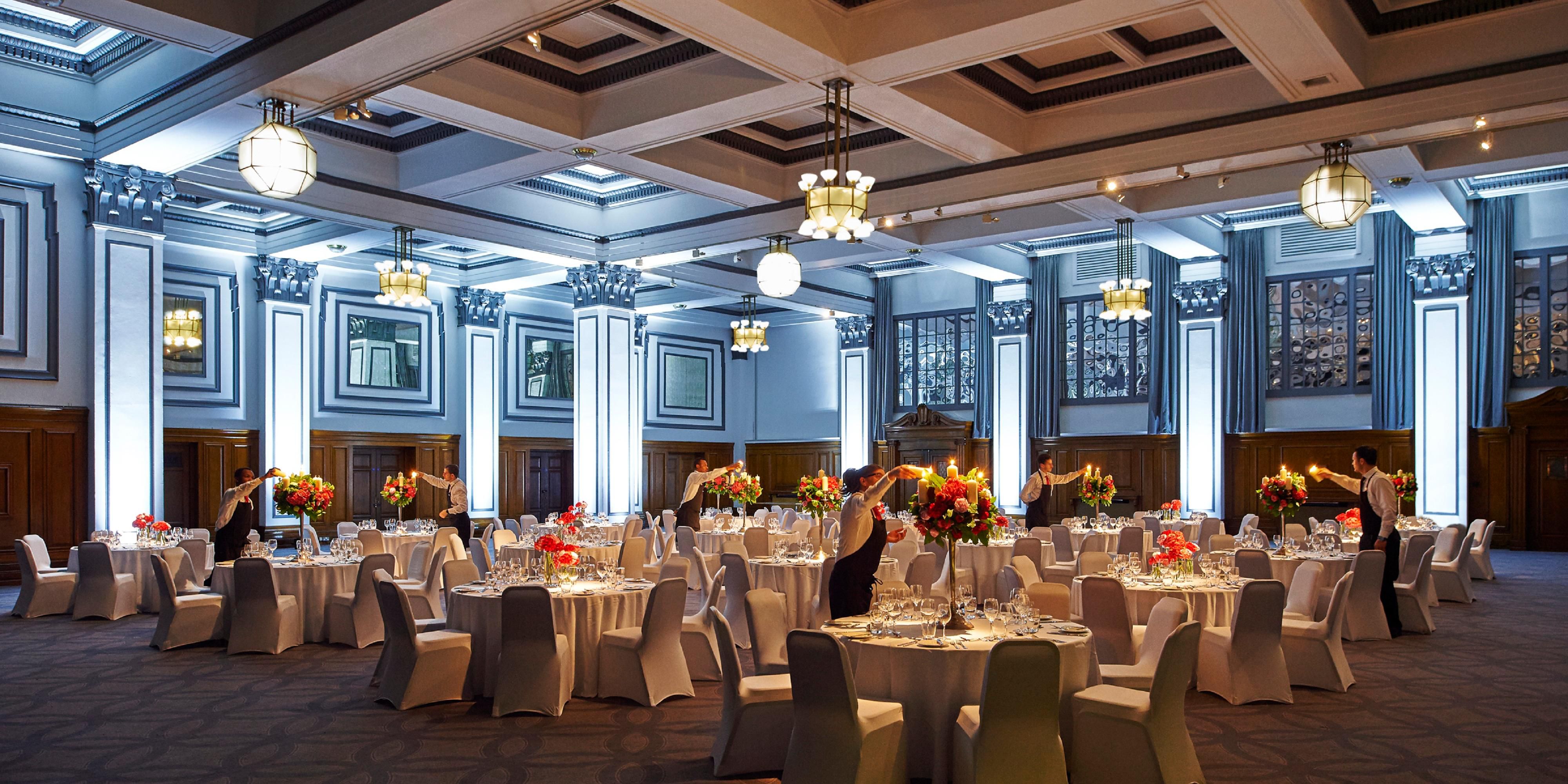 Say “I Do” at Kimpton Clocktower Hotel, which combines Victorian grandeur with quirky details and modern swagger. Oak paneling, dramatic chandeliers, and high ceilings set the tone for an unforgettable special day, whether you're hosting an elaborate gathering with hundreds of friends or an intimate dinner with your nearest and dearest. 