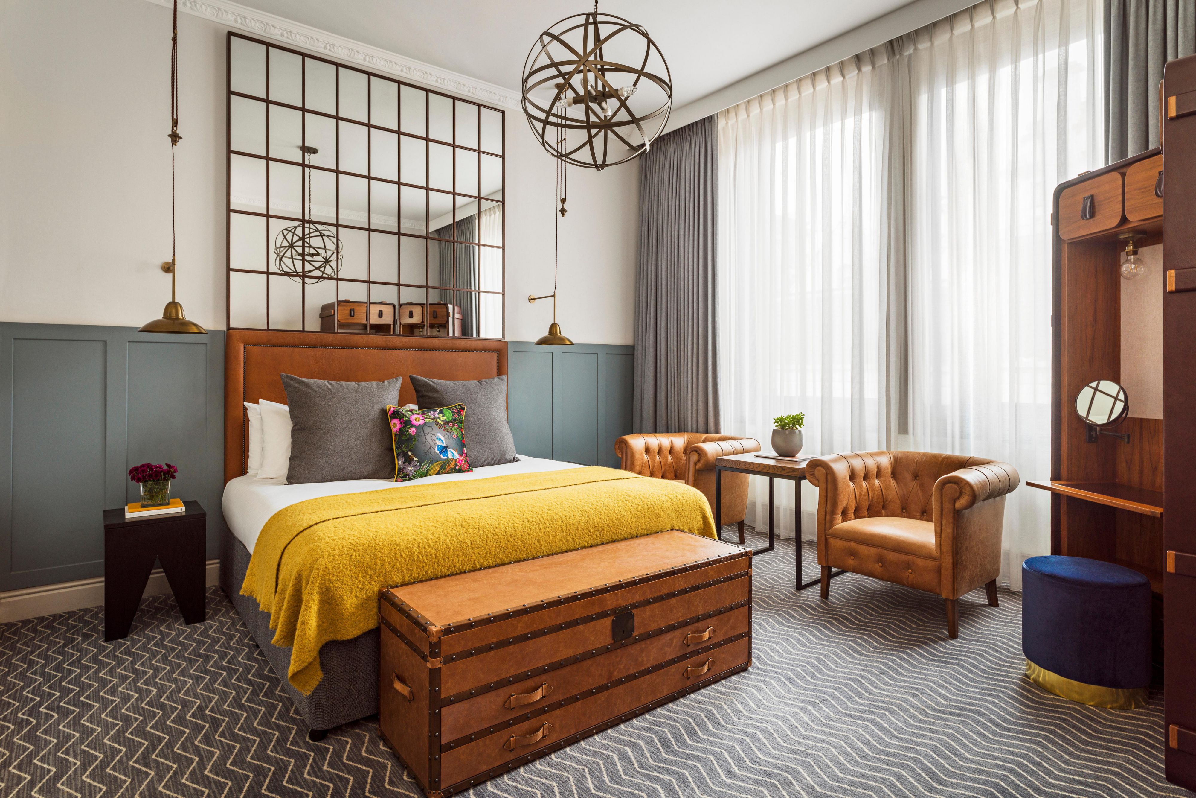 Double bed hotel guest room