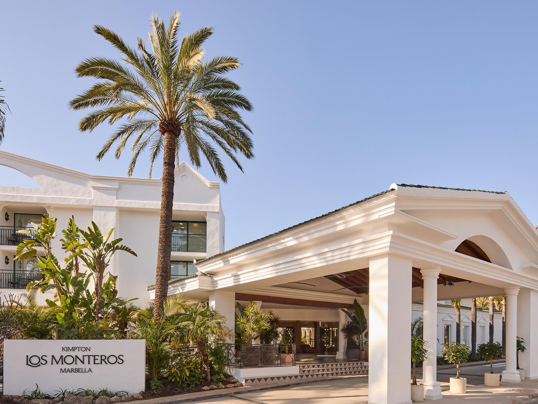The entrance of Kimpton Los Monteros, with Mediterranean charm