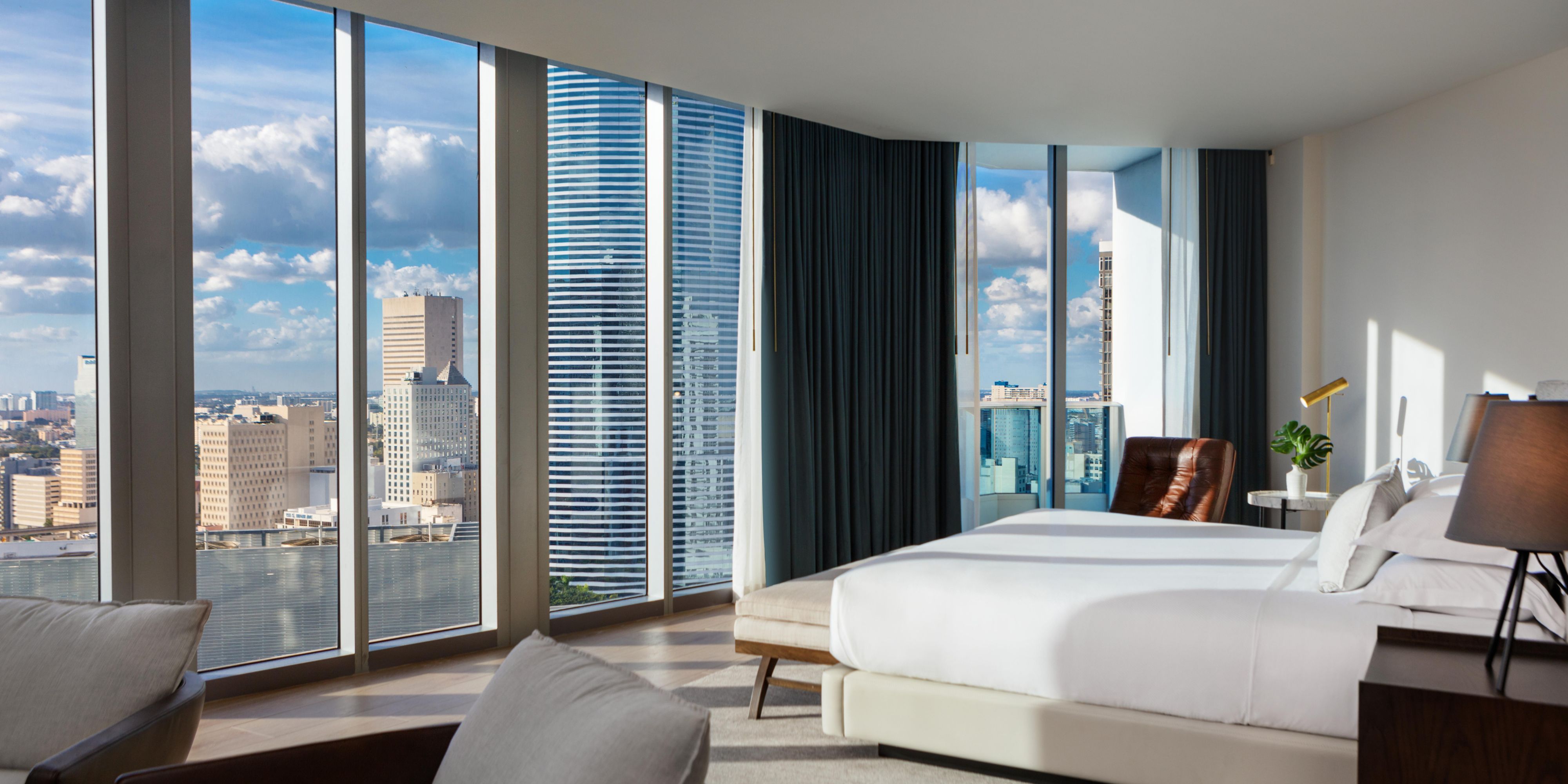 Penthouse Suite Bedroom with Floor to Ceiling Windows 