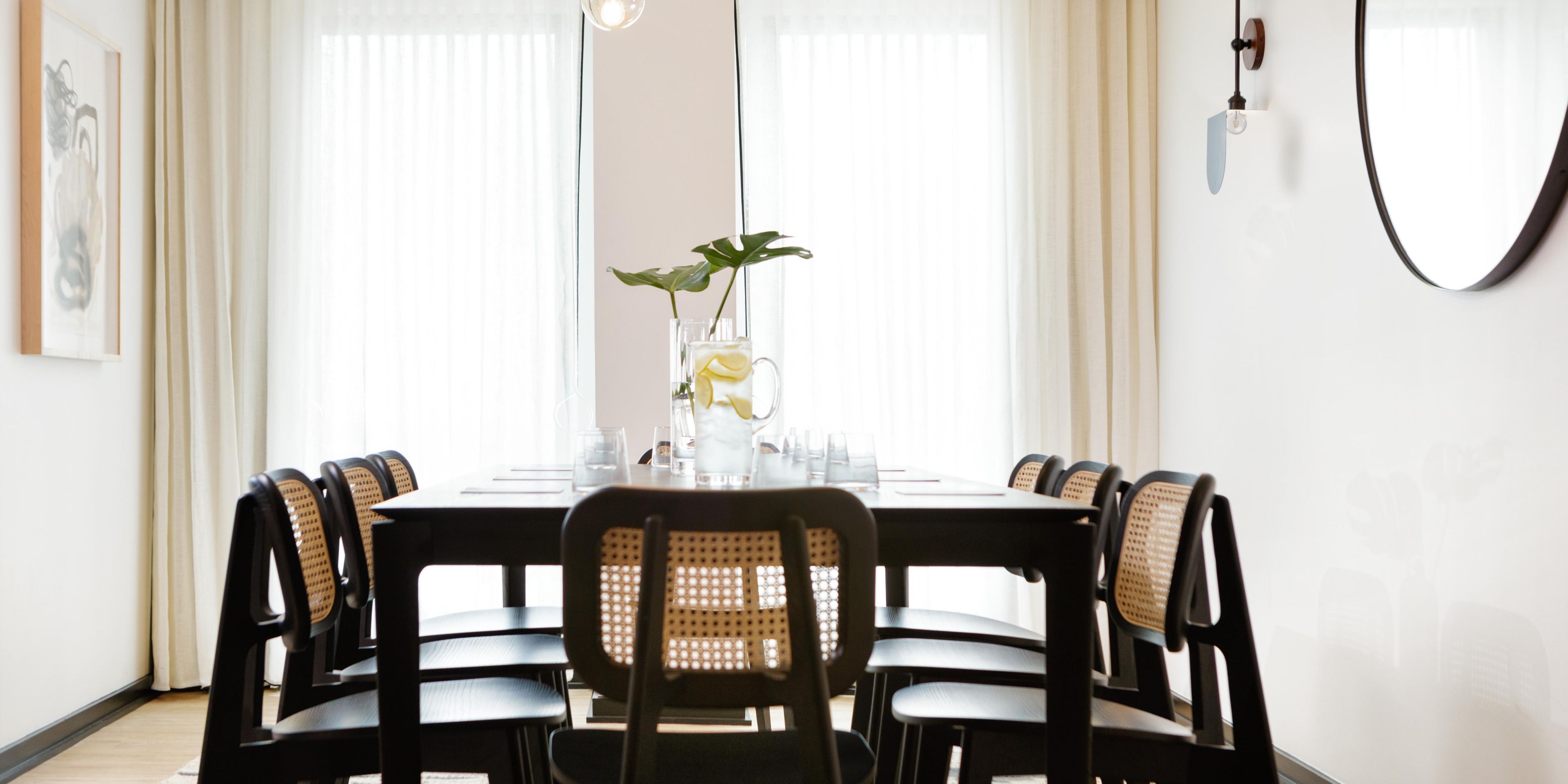 Dining table for up to 8 and wet bar