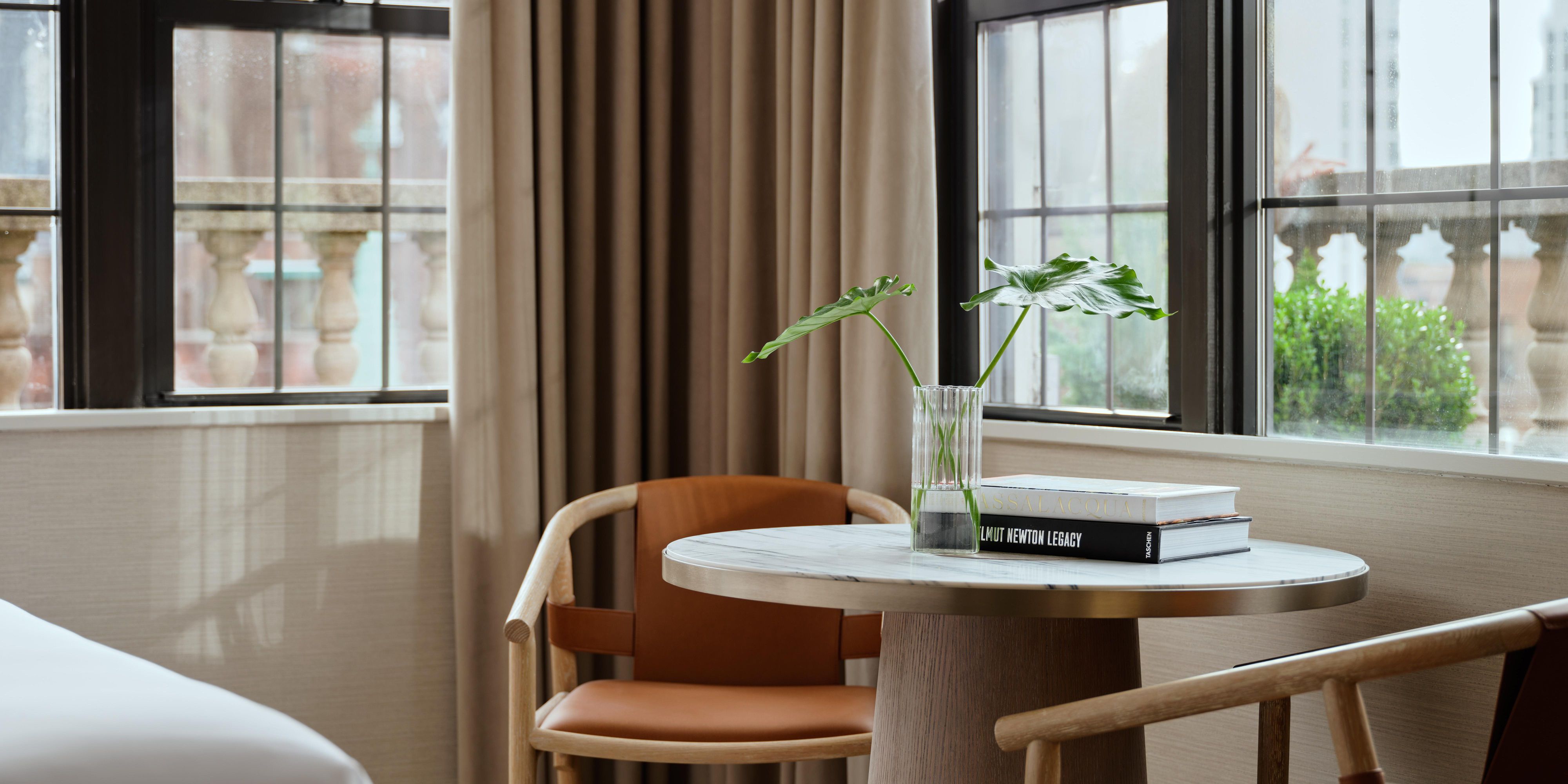  Comfortable seating nook with natural light and stunning city vie