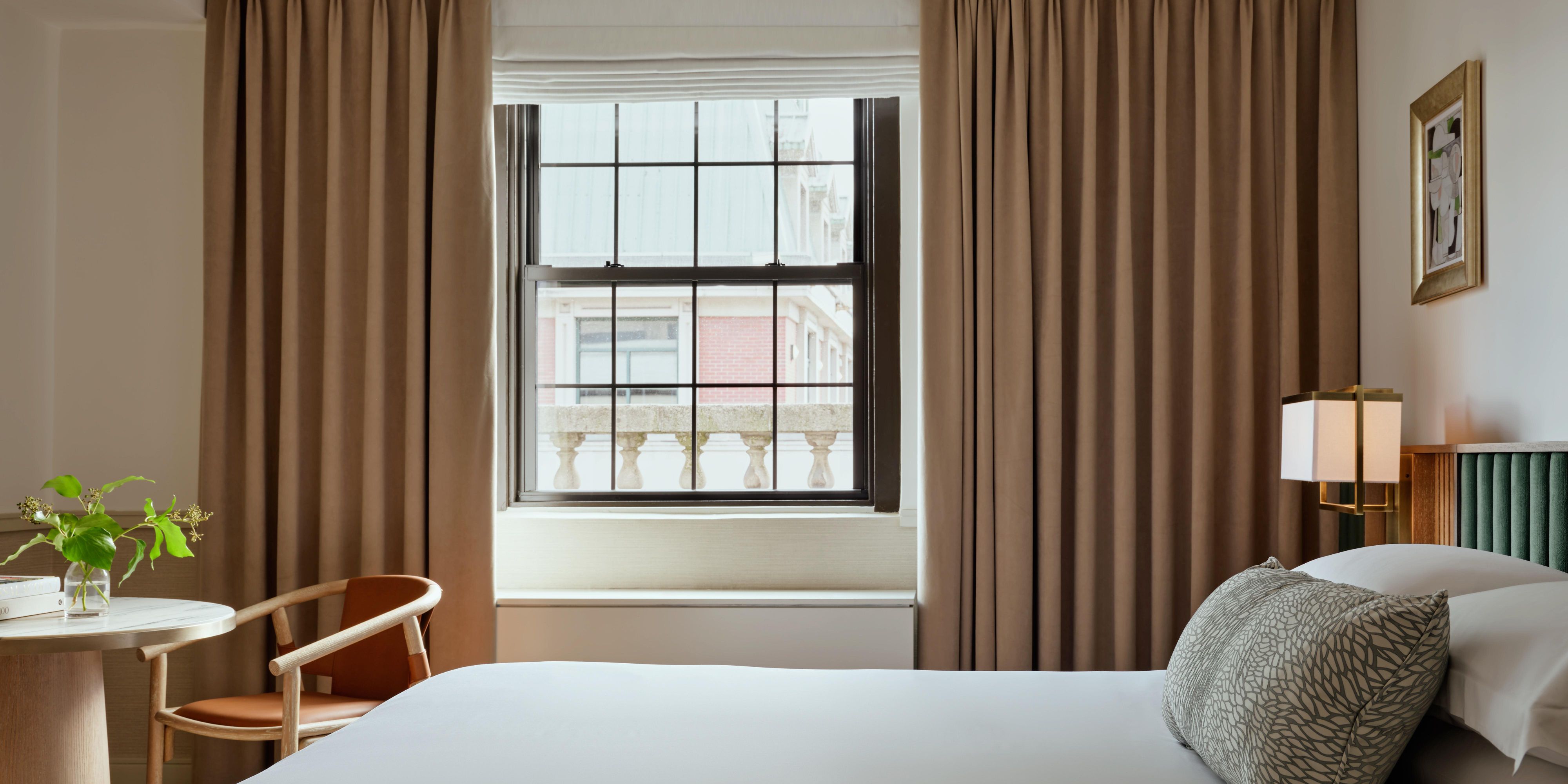  Bright New York City hotel room with elegant city views