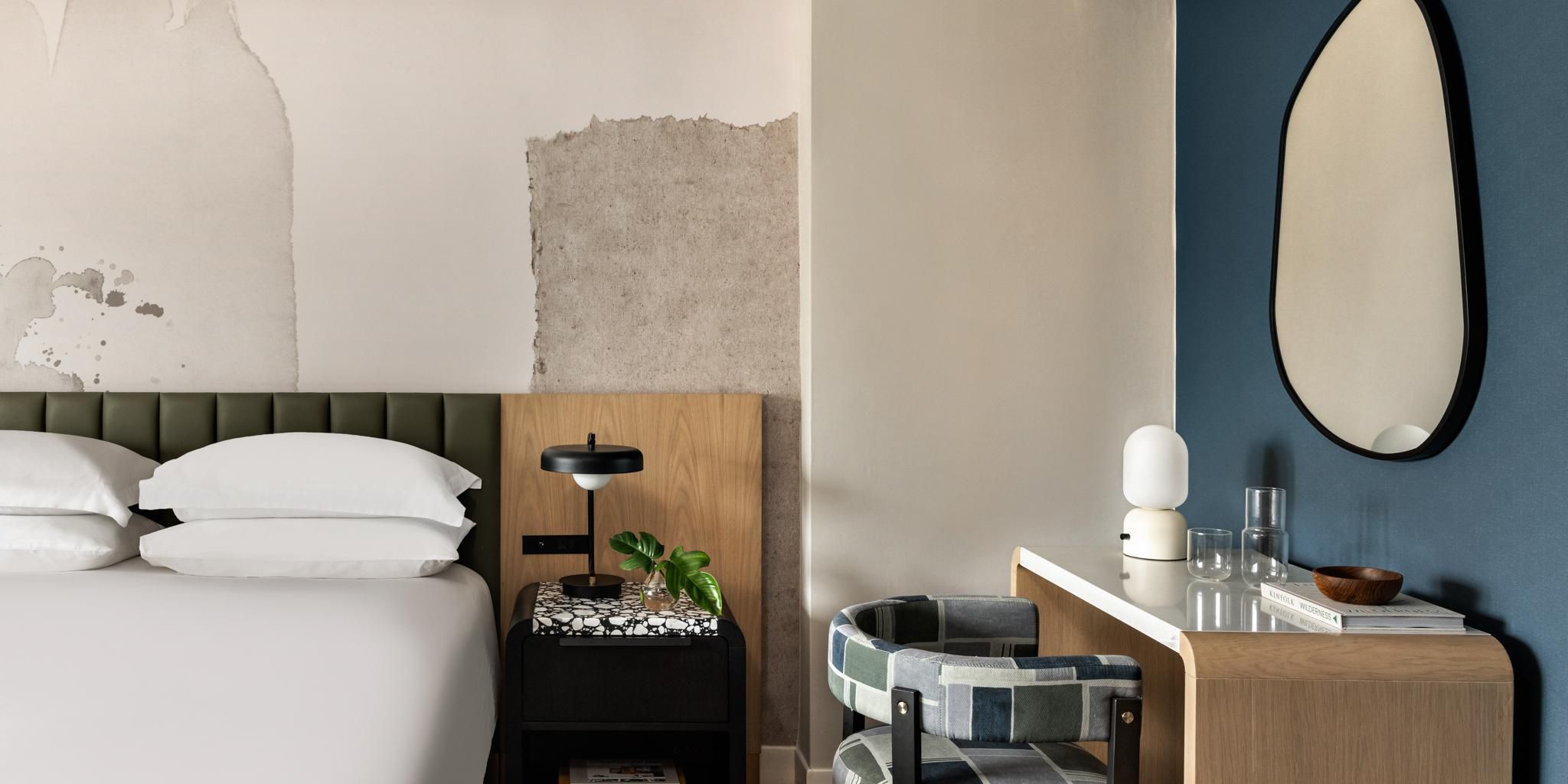 Chic hotel room with modern furnishings
