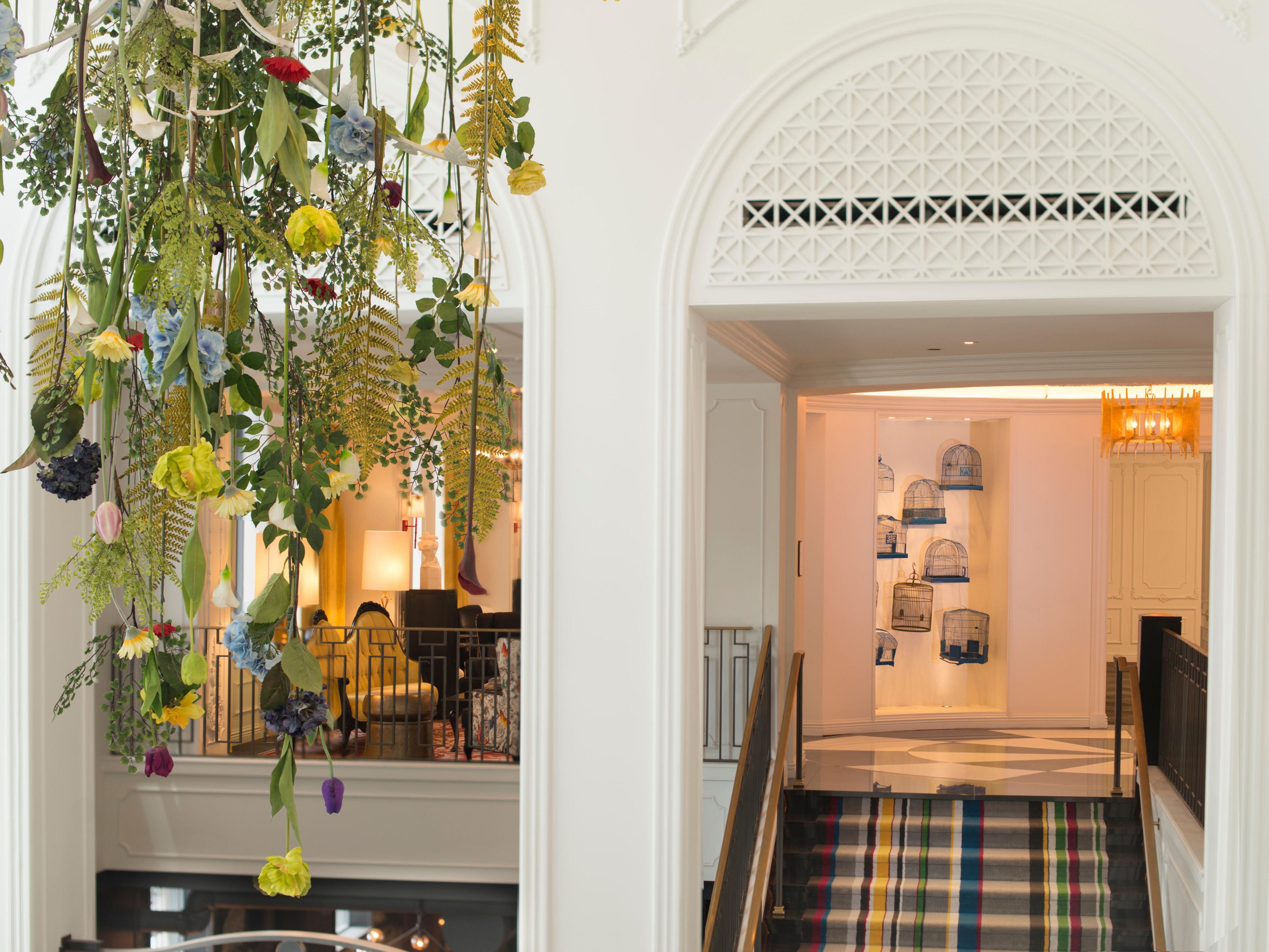 Pittsburgh Hotel Lobby Featuring Hanging Plants