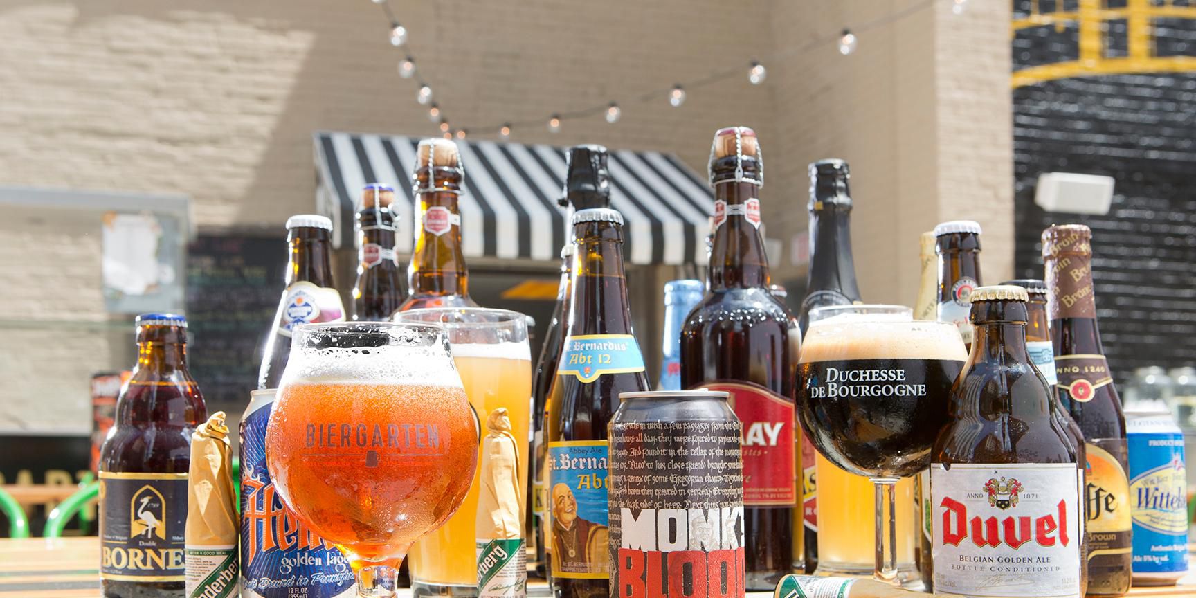 The beverage team has turned to Europe to build a deep and varied list of European beers. Classic German bottles are a touchstone, and the list features favorites like the Spaten Optimator doppelbock, Weihenstephaner hefeweizen, Spaten marzen, Kostritzer Schwarzbier, and Aecht Schlenkerla Rauchbier. The list also spotlights Belgian bottled faves.