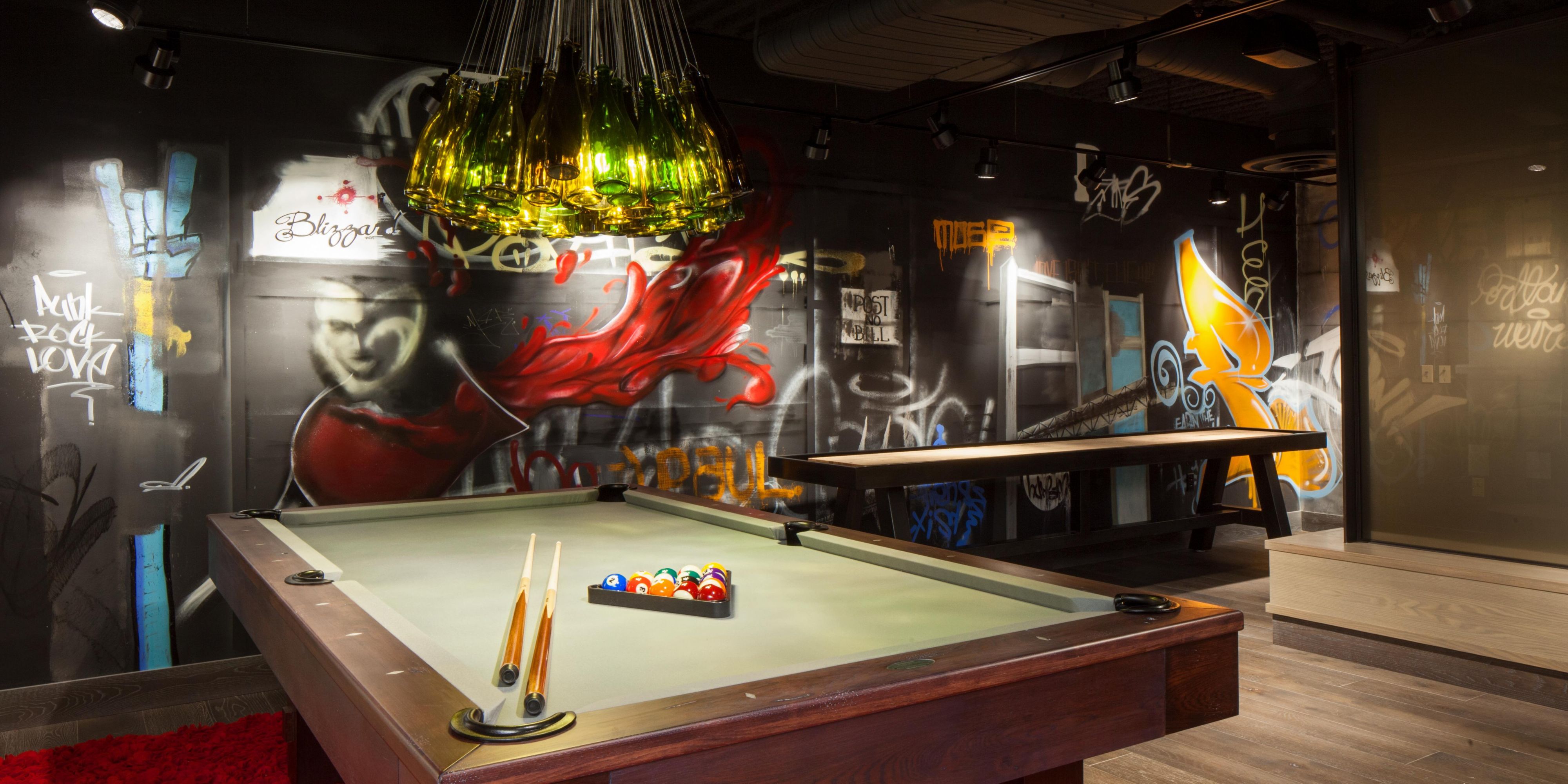 Featuring an array of games from classic to cool, guests can rack up a game of pool, try their luck at our two story wall mounted Plinko or go old school with our selection of classic arcade style video games.