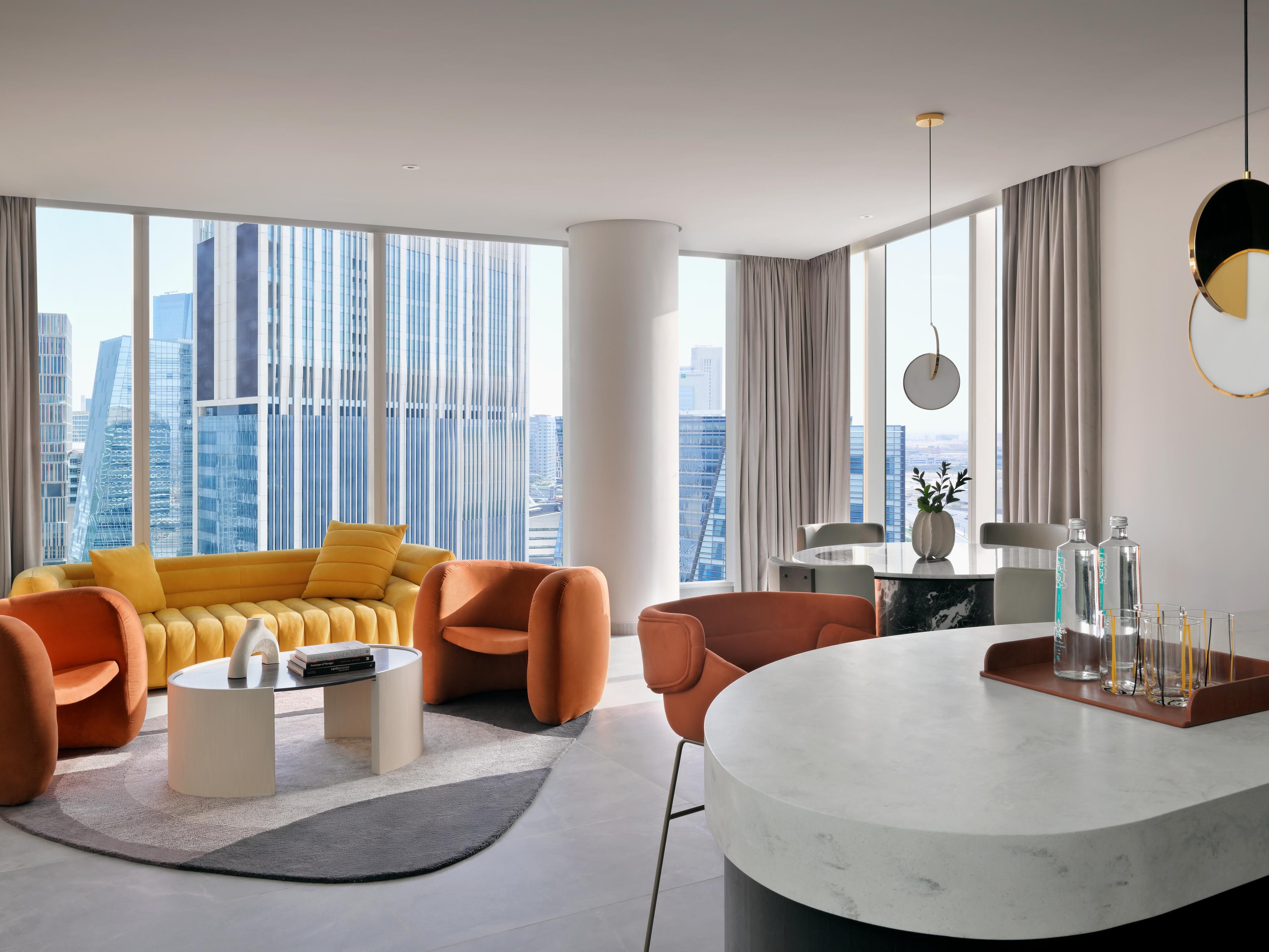 Stylish and comfortable space designed for relaxation and work.