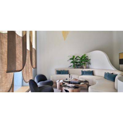 The design is inspired by nature featuring lush greenery