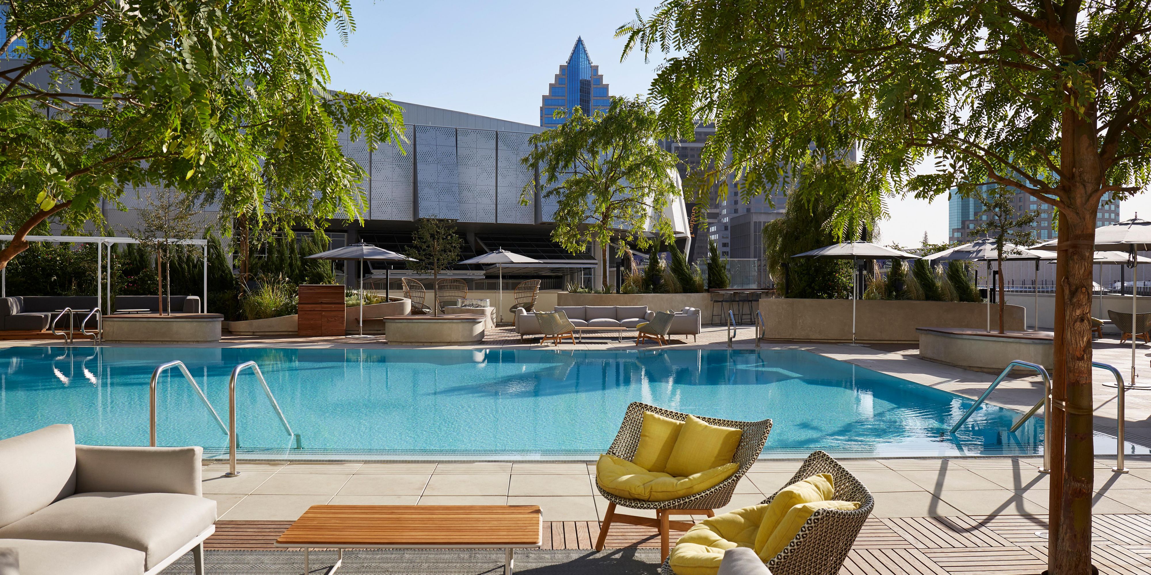 Rising three stories above the center of Sacramento, Revival’s indoor-outdoor social space feeds off the energy that filters up from Downtown Commons and Golden 1 Center below. Seasonal programming around the lush pool ensures there’s always something going on at Revival.