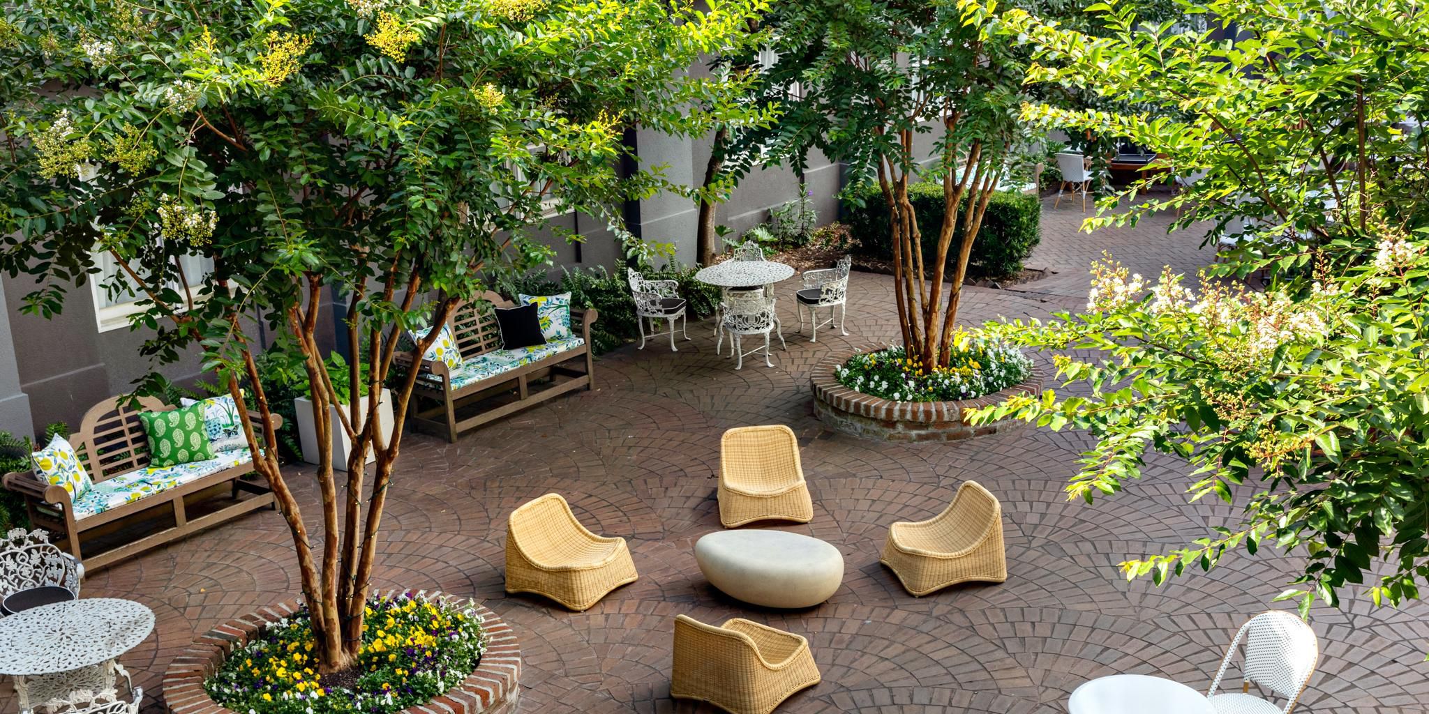 Enjoy the sweet ways of Savannah. Guests of The Brice can enjoy our Secret Garden outdoor area at leisure. On cooler days, Social Hour is served outdoors. It's a perfect spot to kick back and chill, day or night, under those sweet Savannah skies. 
