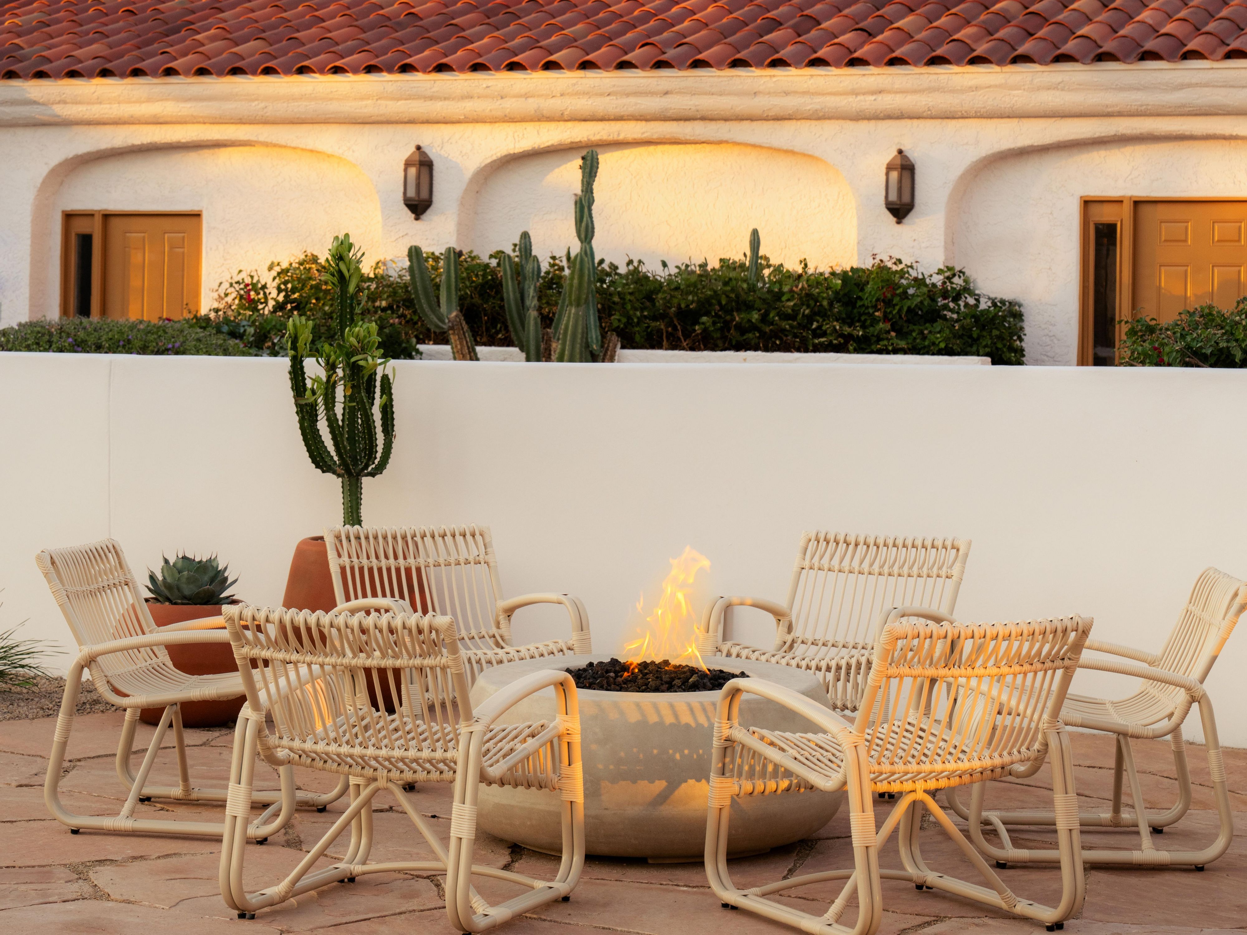 This firepit is one of many areas to gather around the property