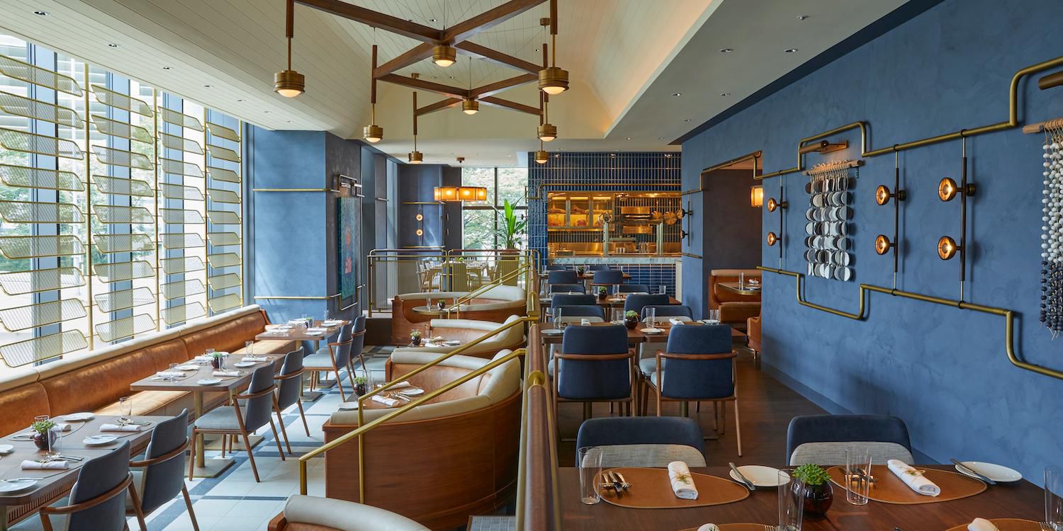 Sit down for a leisurely dinner of steak and seafood in the dining room, sink into the cozy chairs accompanied by appetizers on the outdoor terrace, or grab a glass of wine and linger in the lounge — with five distinct areas of this modern brasserie, there’s always something new to experience.