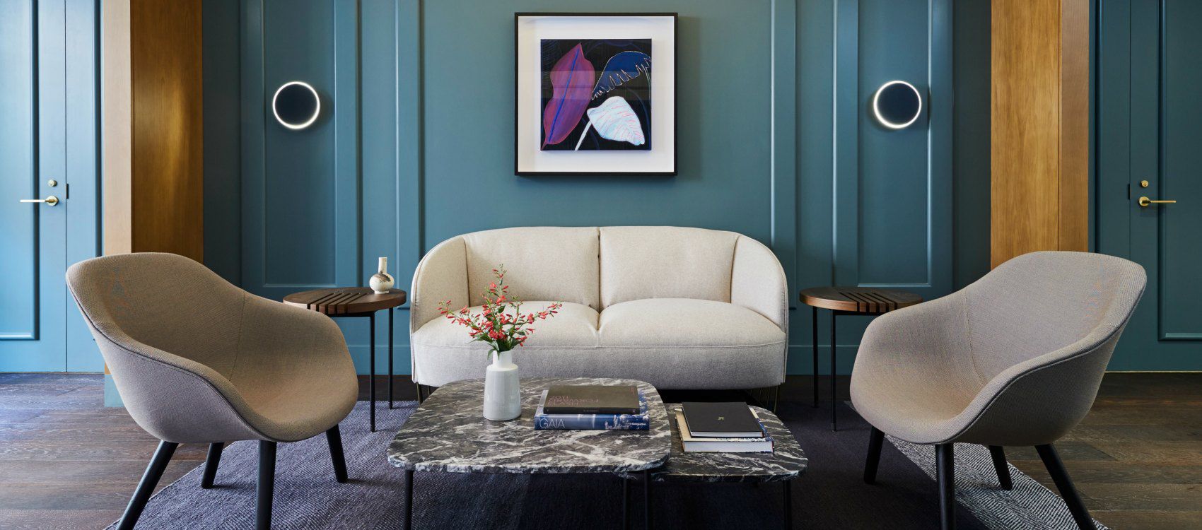 Upscale hotel lobby