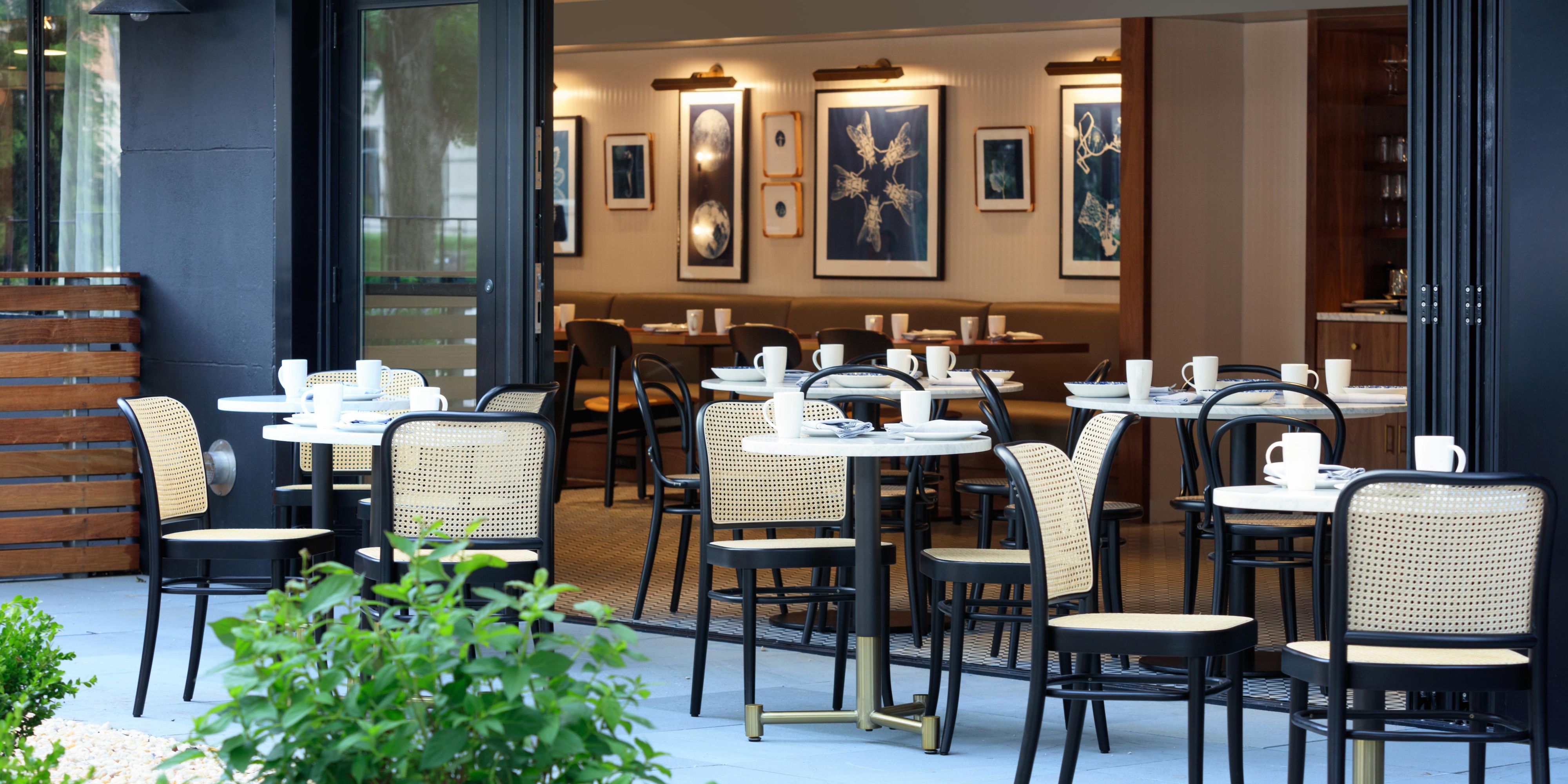 Patio garden dining and French cuisine with a modern day twist