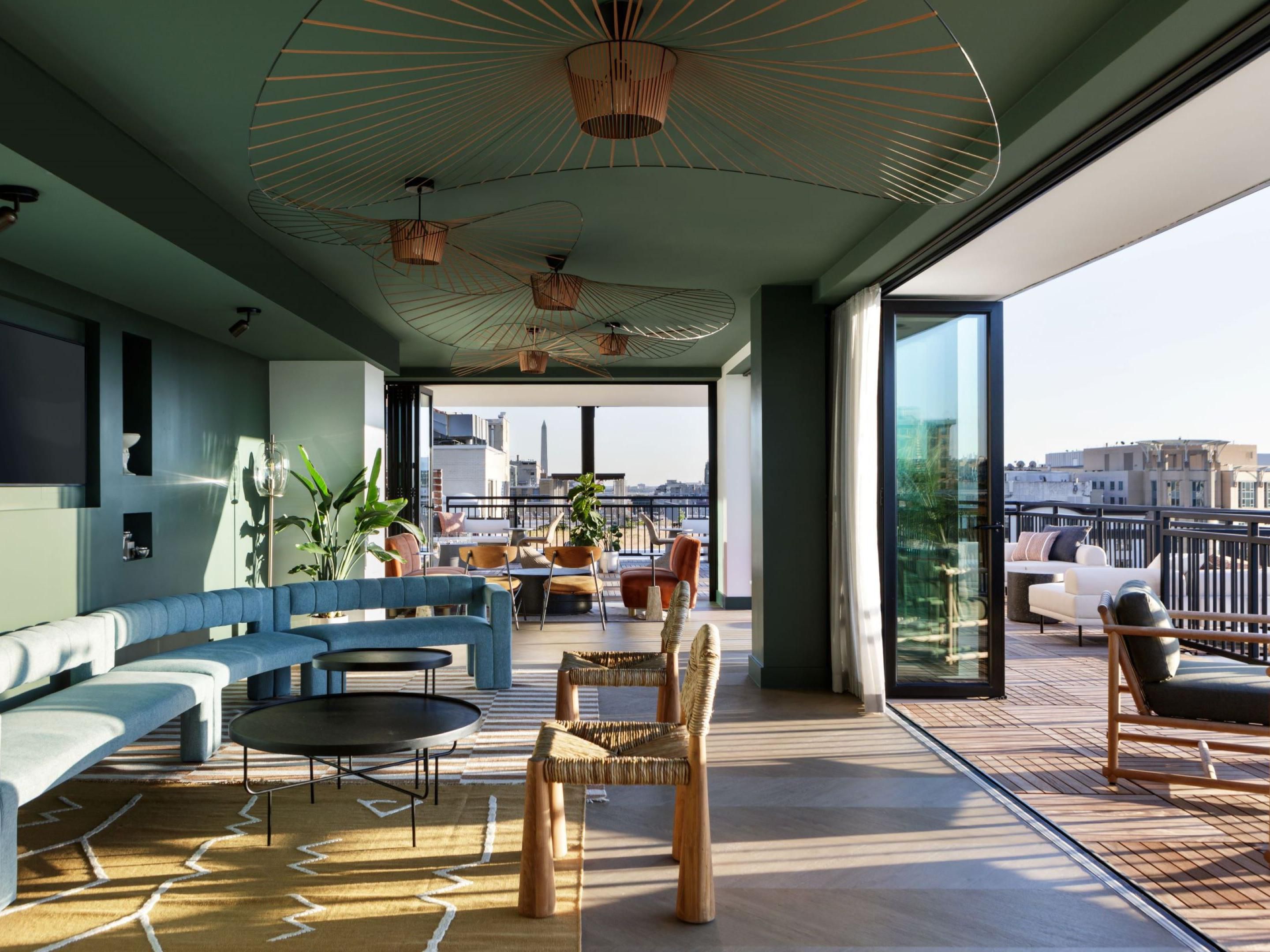 Lady Bird Rooftop bar south views