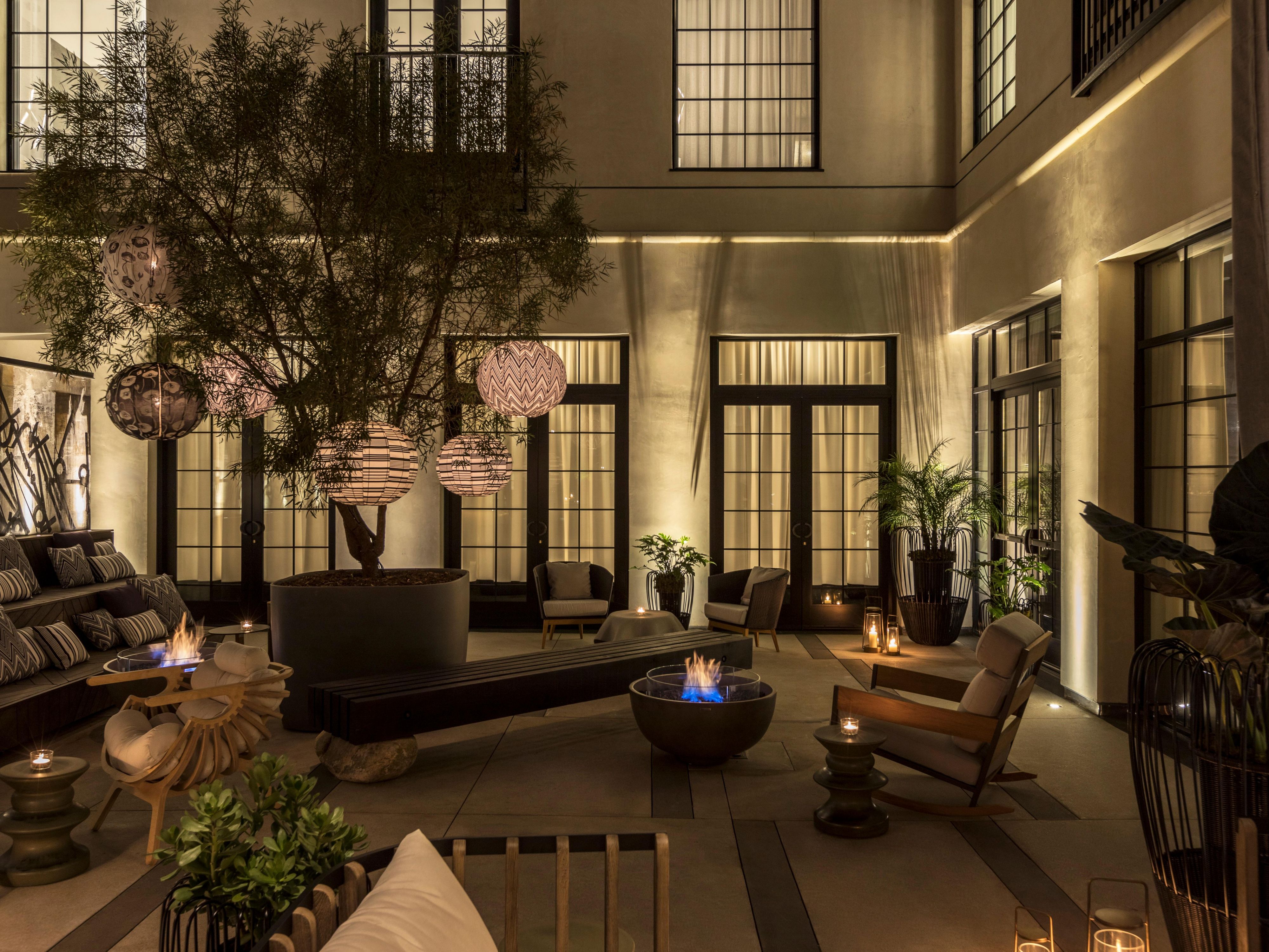 Secluded outdoor pool and courtyard bar
