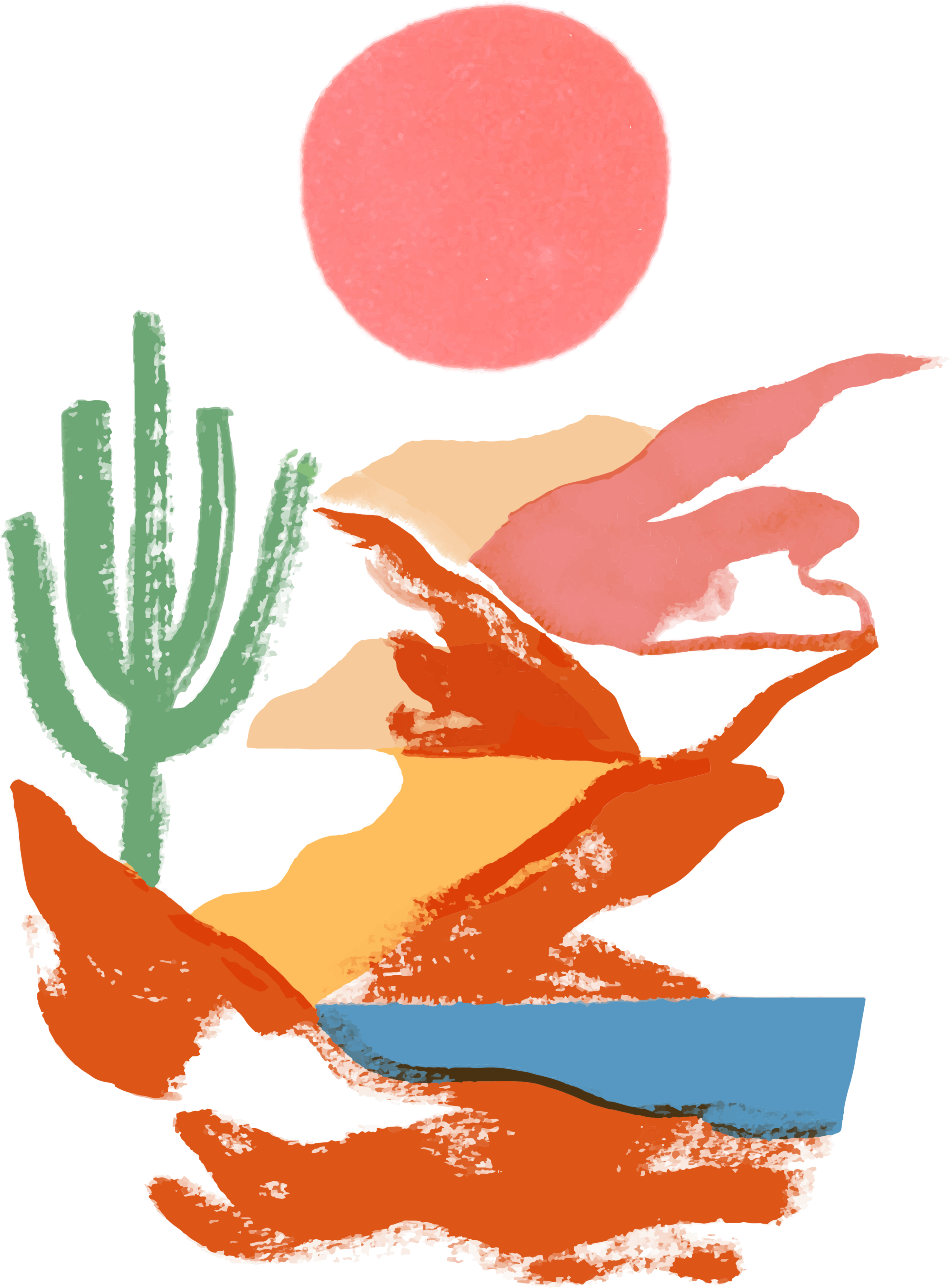 Desert and sea illustration