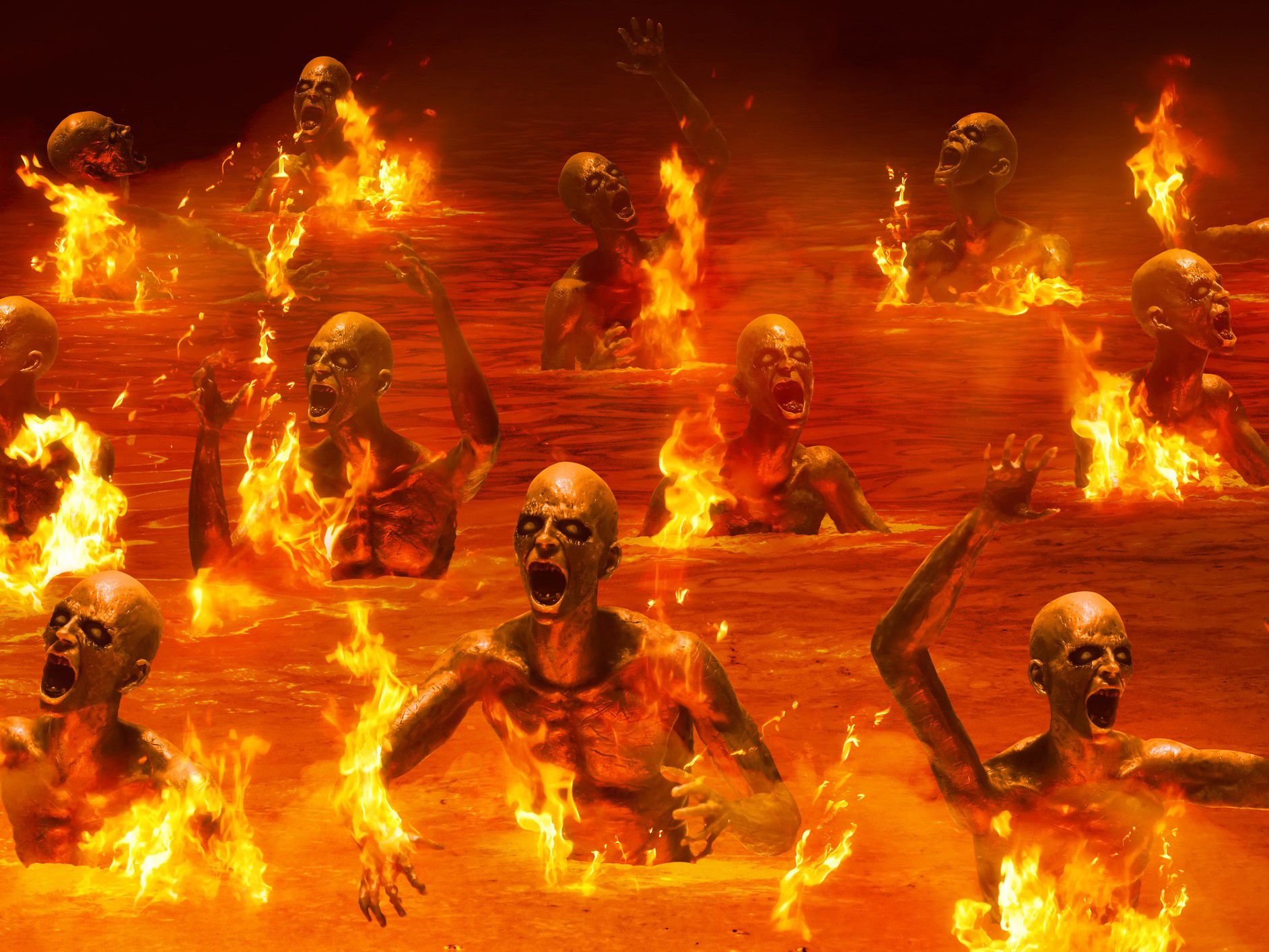 Demons coming out of lava