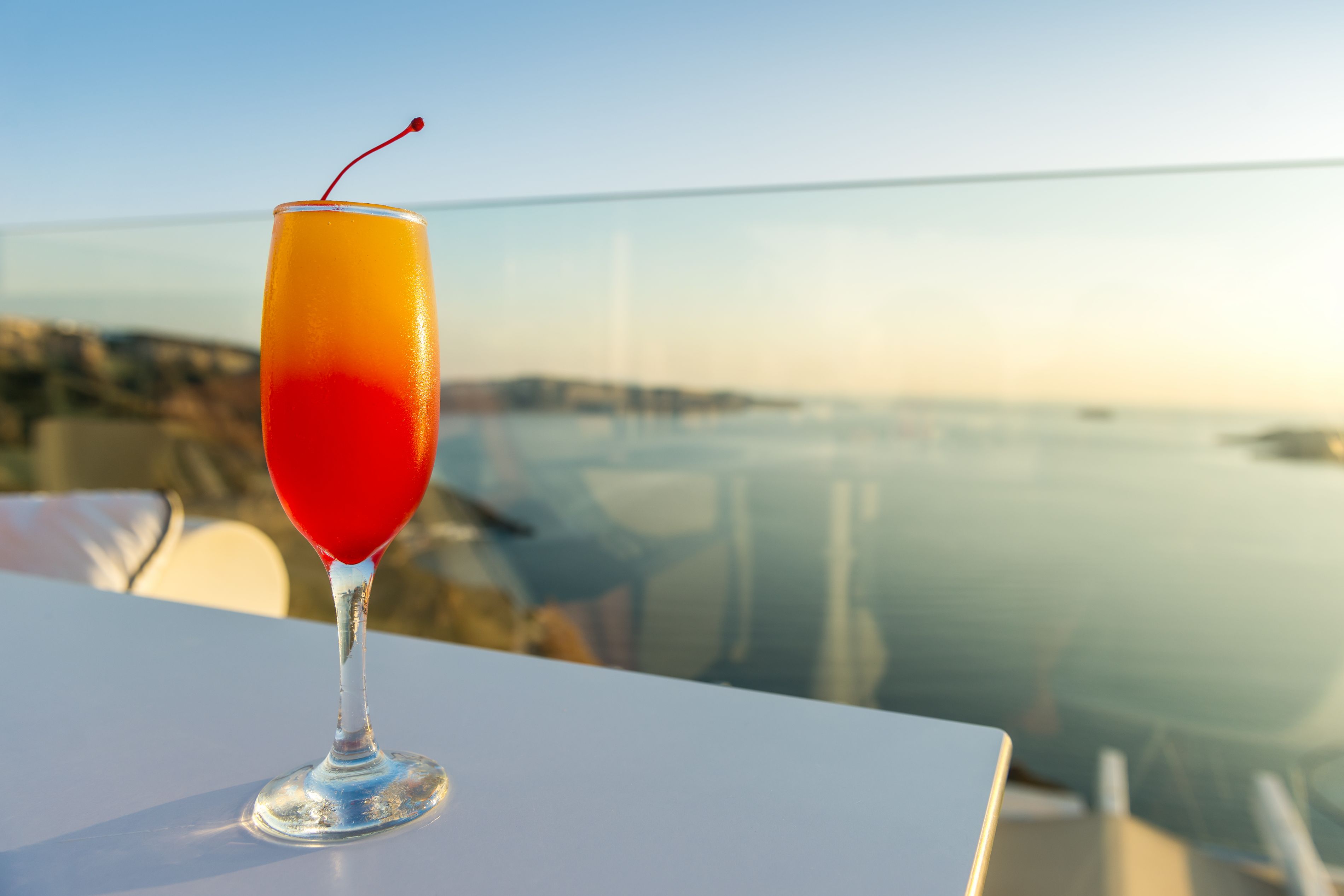 Cocktail on rooftop bar.