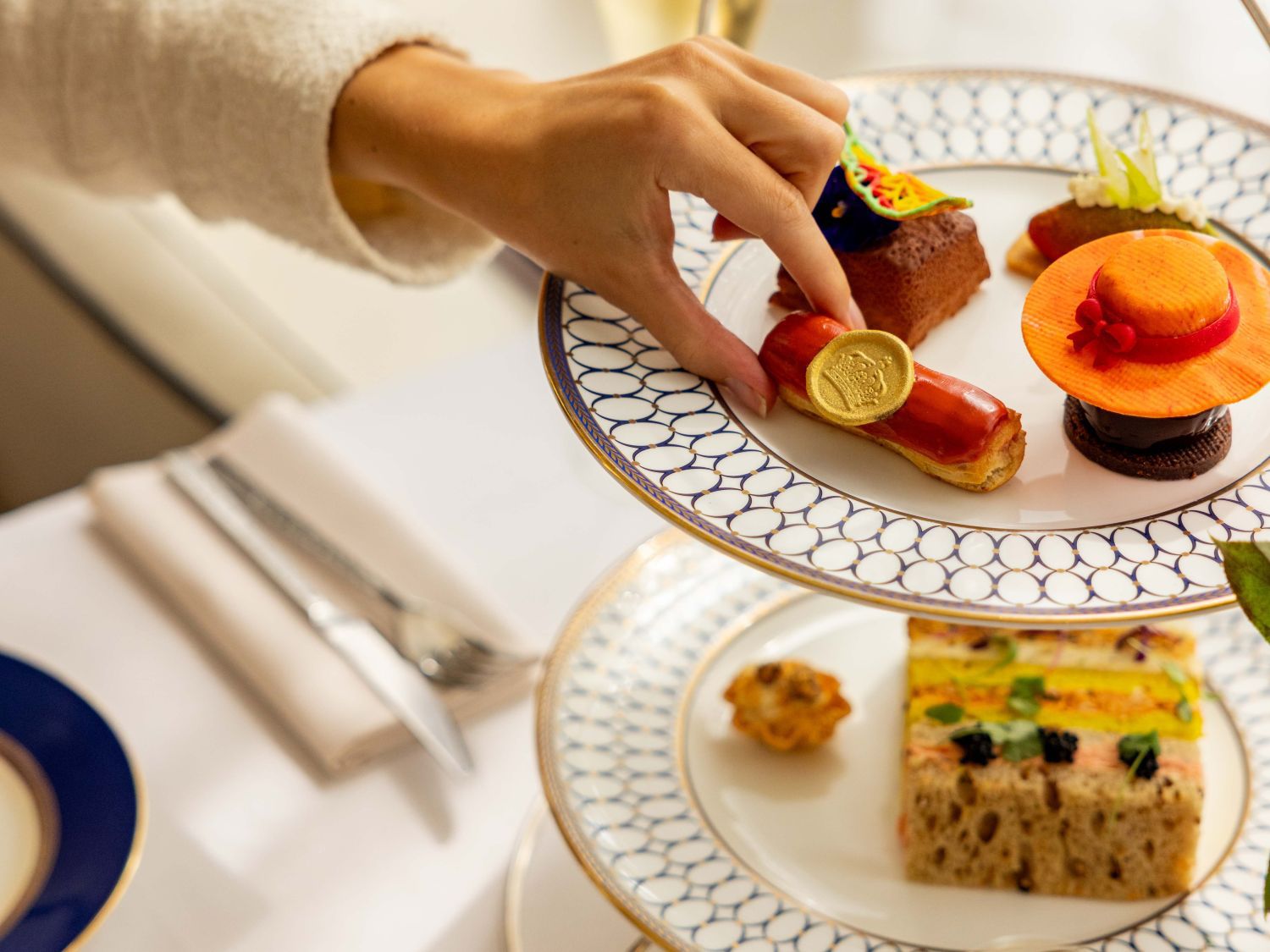 champagne served afternoon tea