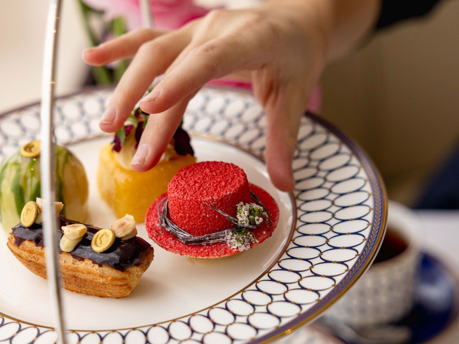 afternoon tea with champgne and sandwiches