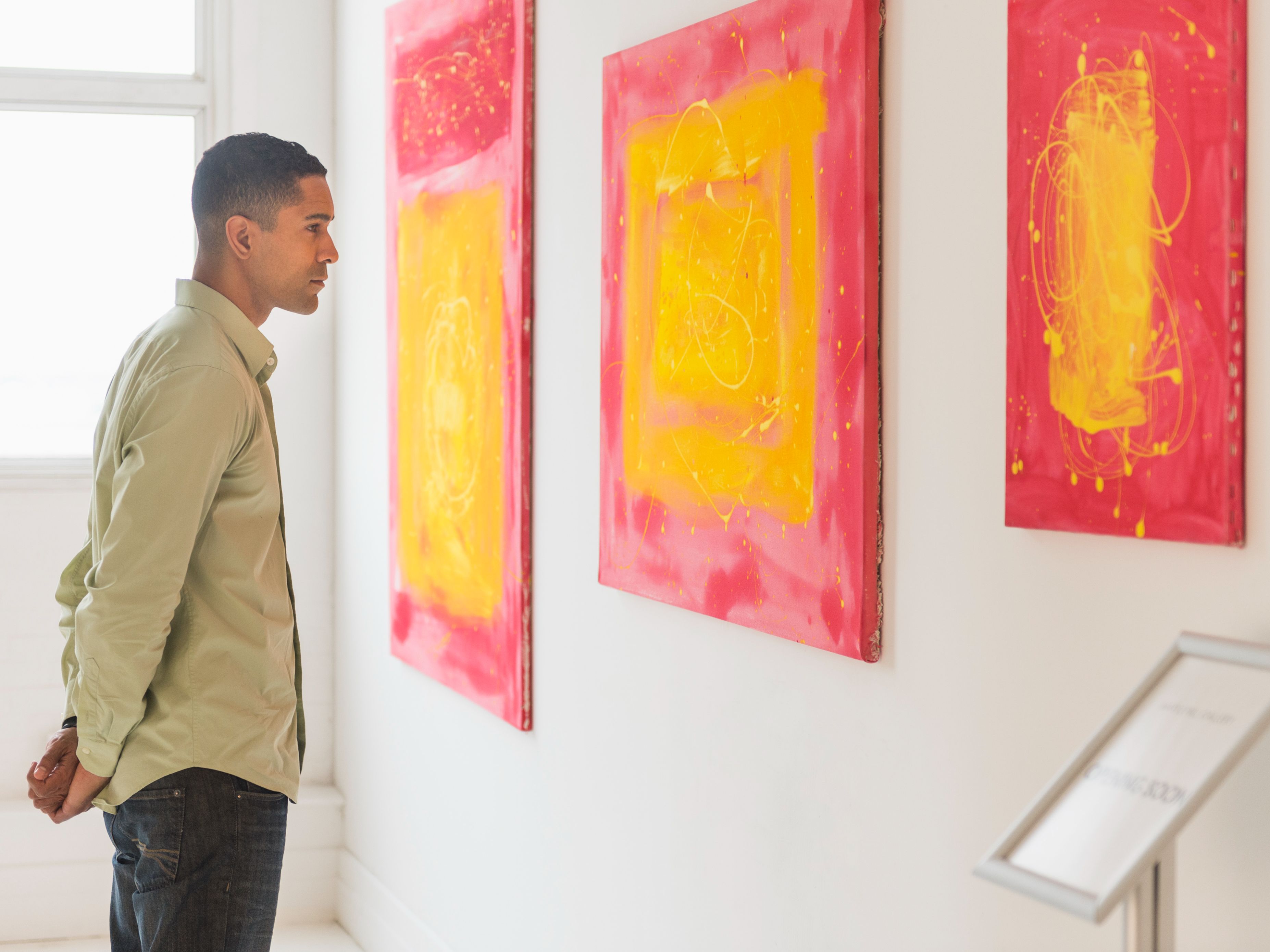 Man at an art gallery