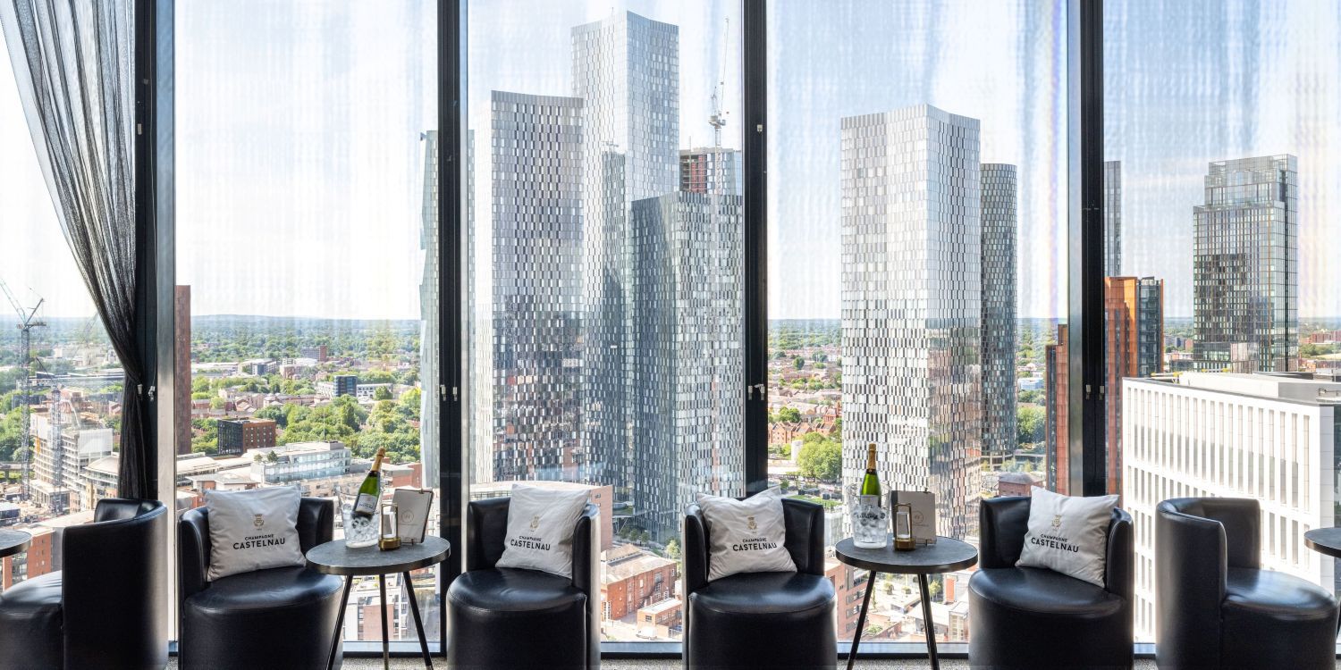dining area with view of manchester city