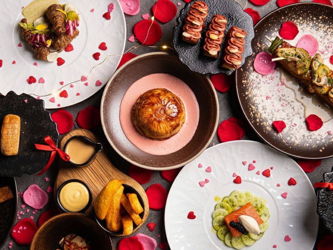 Various dishes at restauarnt