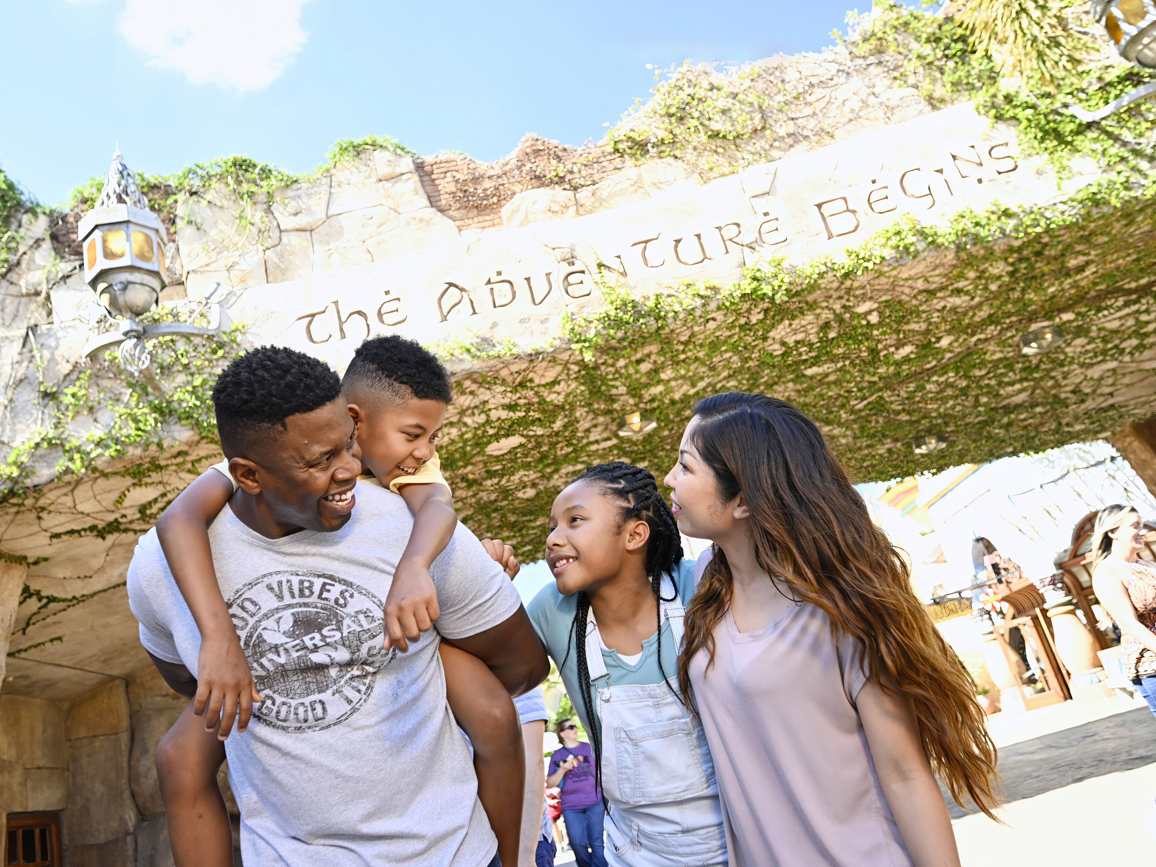 Family entering Island of Adventure