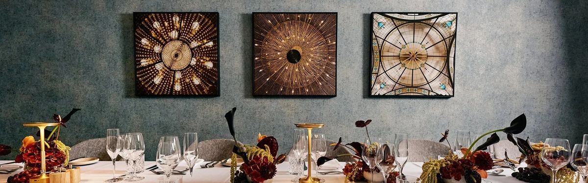 Elegant dining table set for meeting events