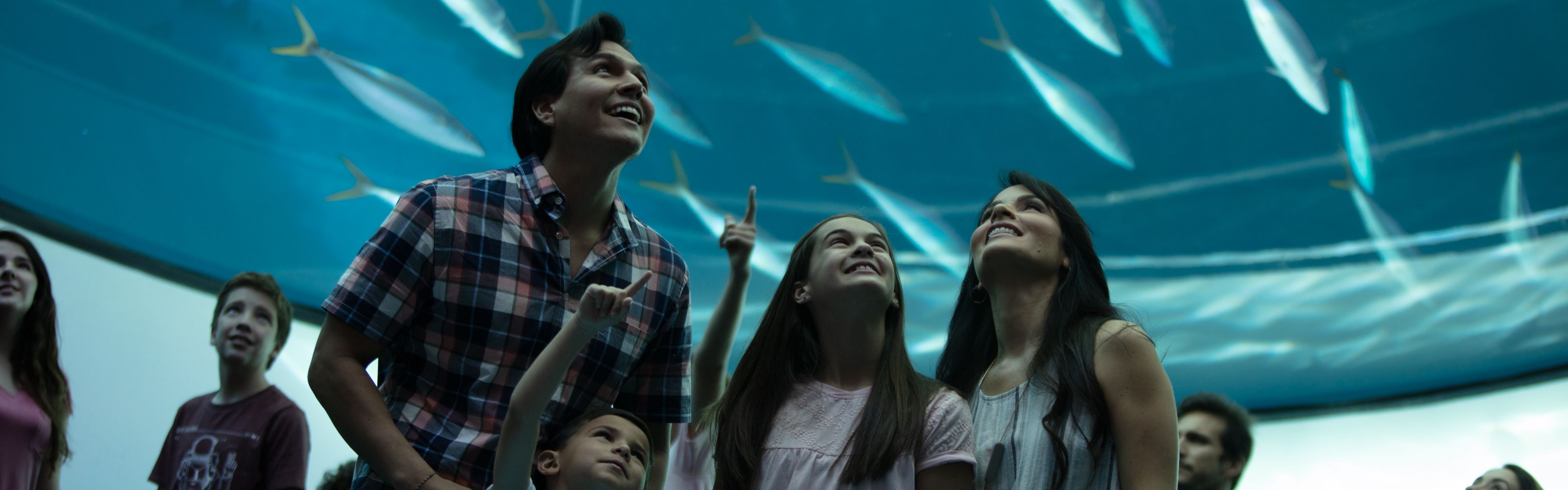 Family at the aquarium.