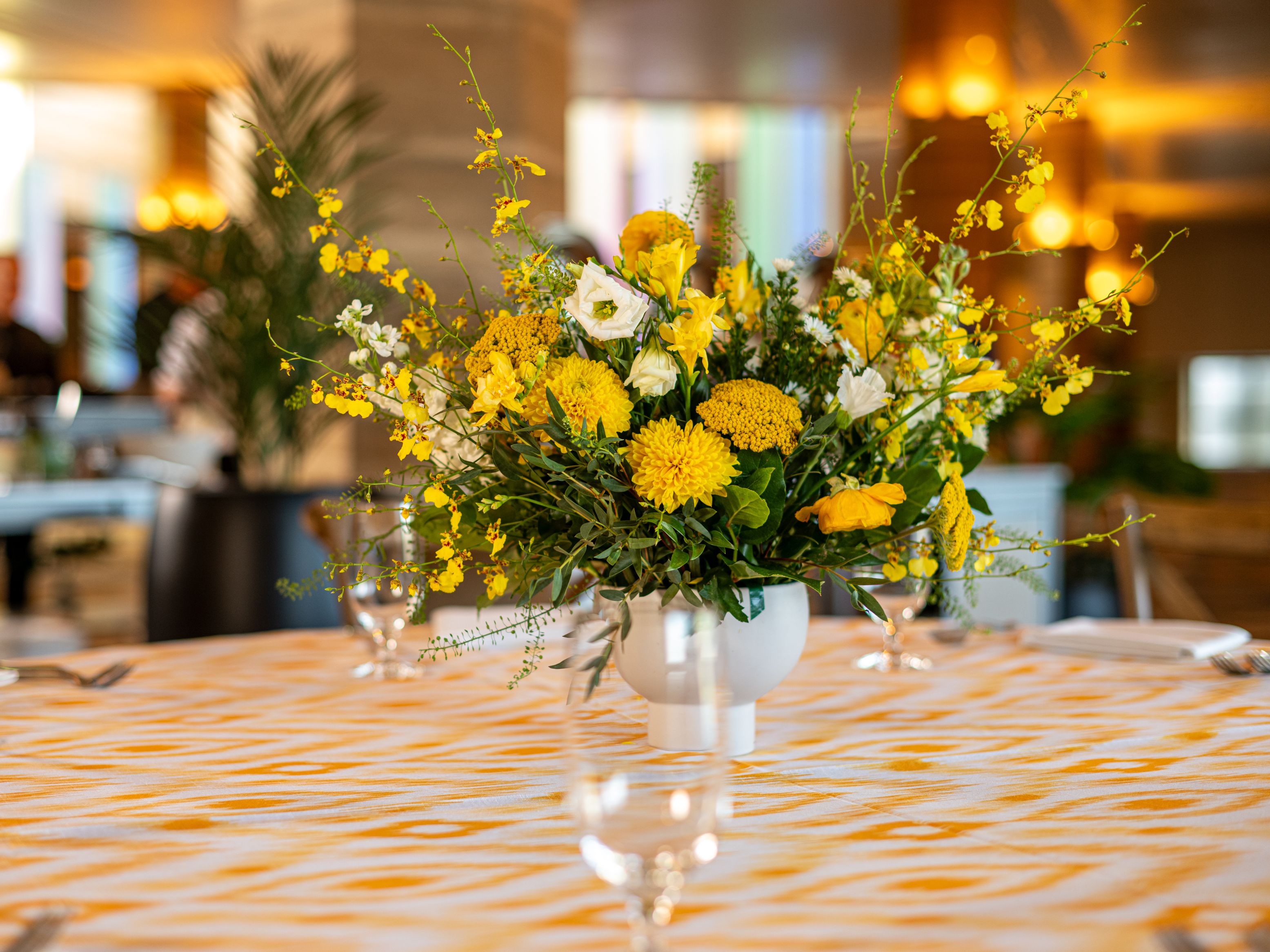 Flowers set up for an event.