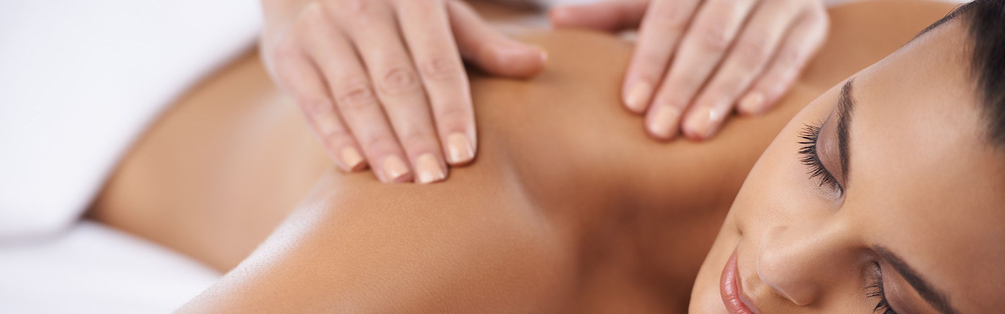 Guest getting a massage at the spa.