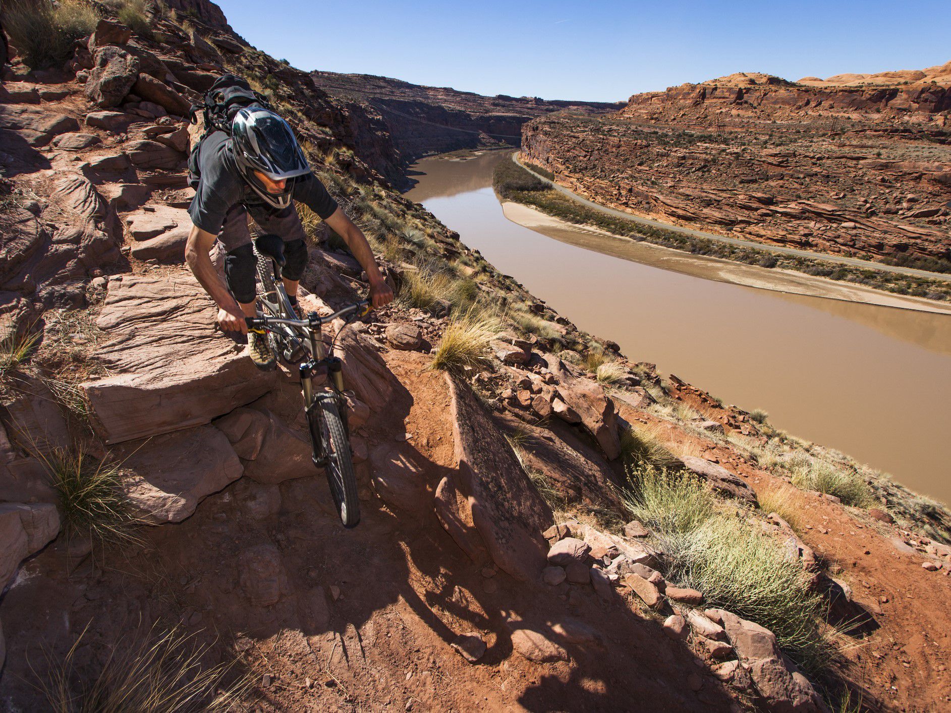 A challenging bike trail in Moab, UT
